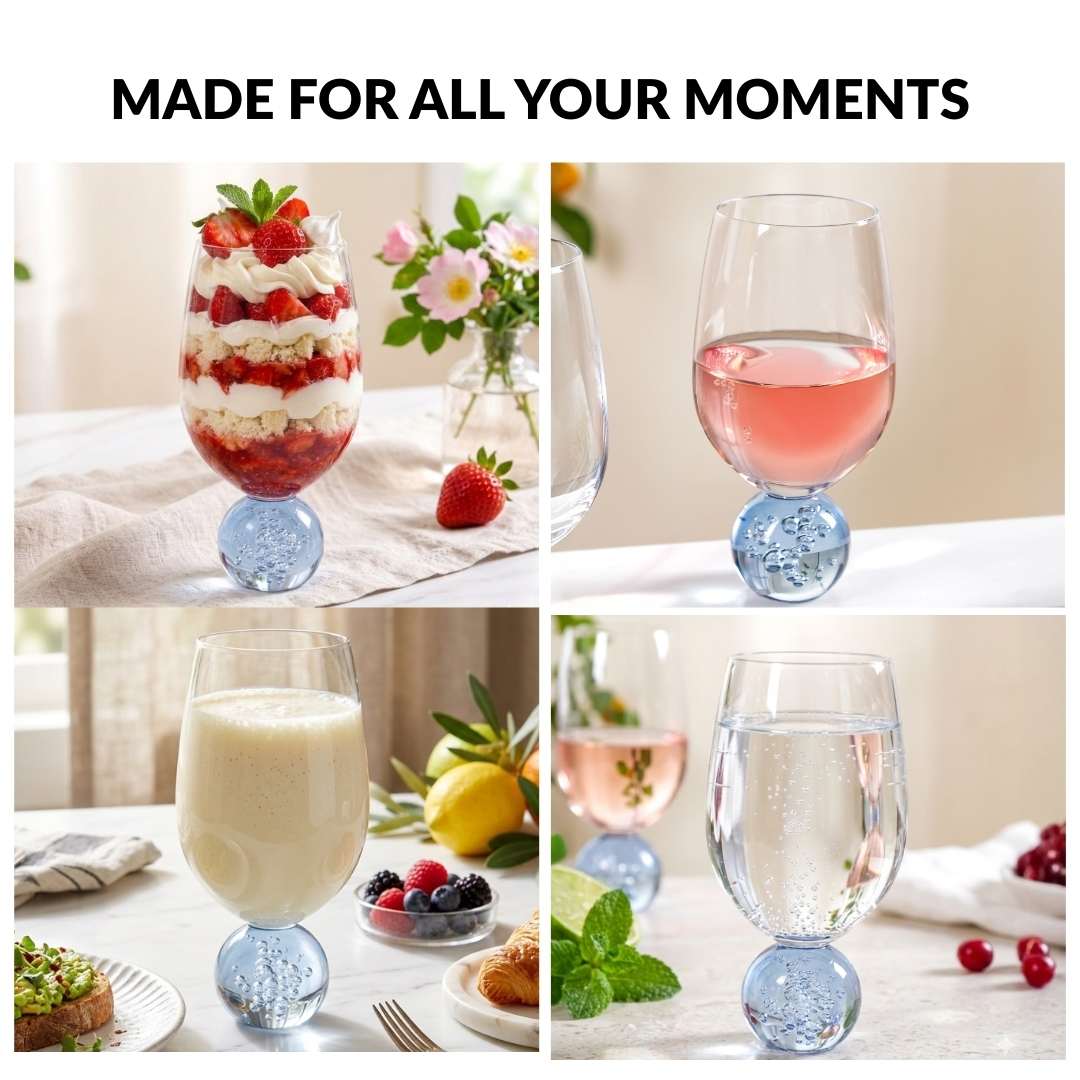 Sphere Wine Glass Set Of 2 400ml Blue - Image 6