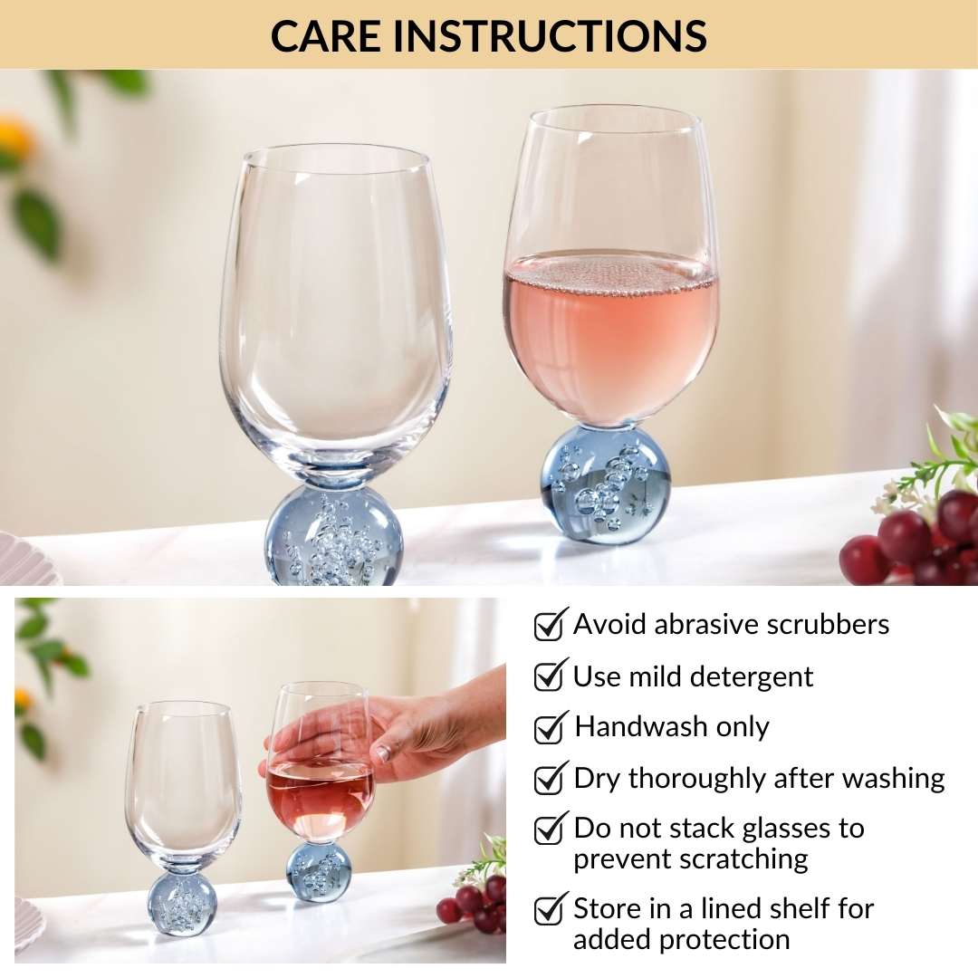 Sphere Wine Glass Set Of 2 400ml Blue - Image 8