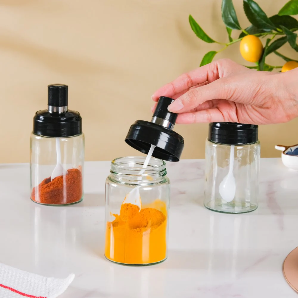 Spice Jar With Spoon Set Of 3 - Image 2