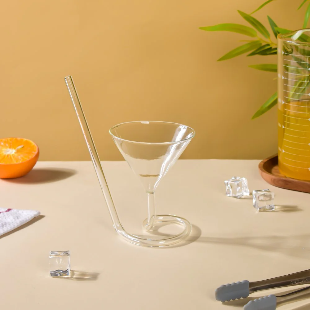 Spiral Cocktail Glass With Straw - Image 7