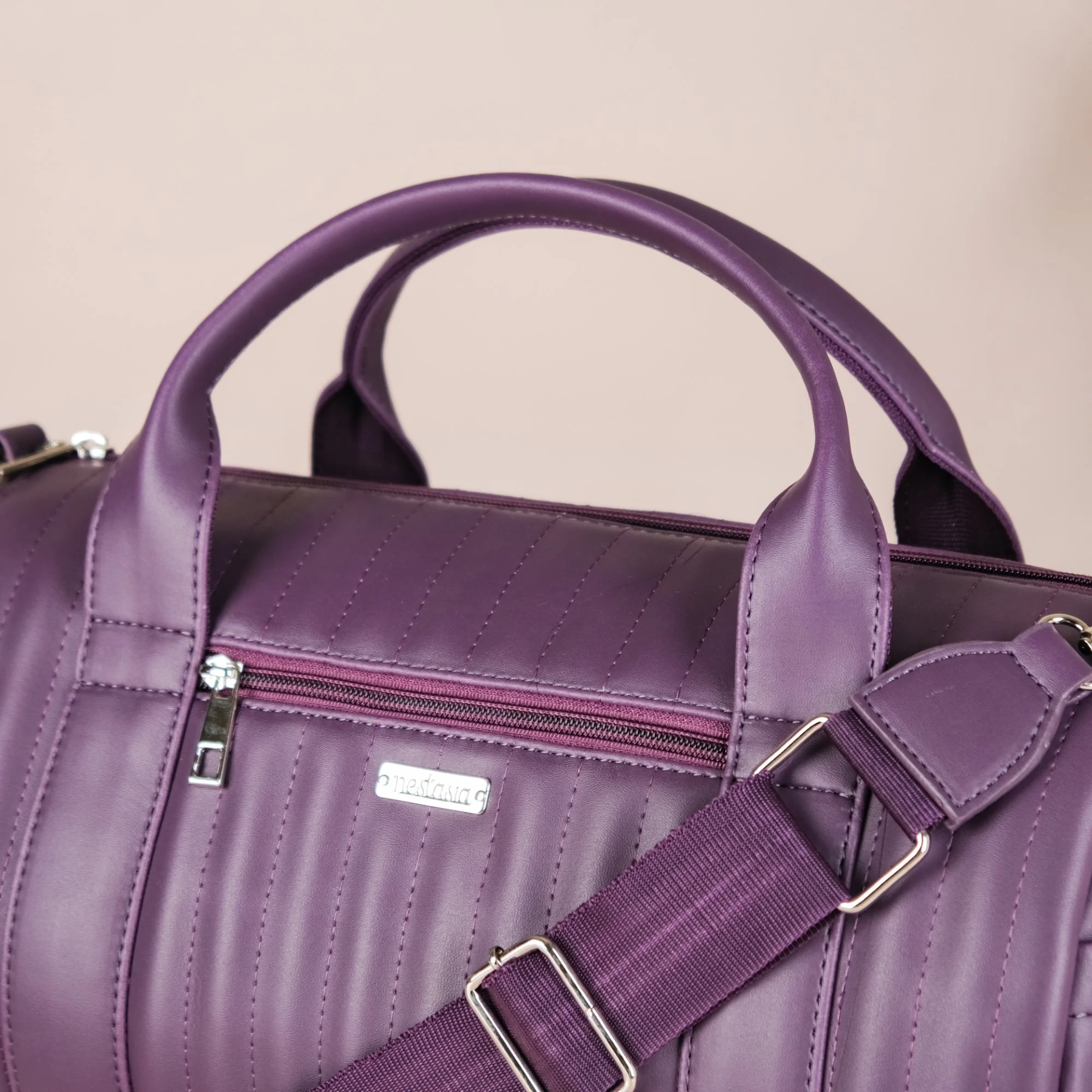 Sporty Duffel Bag Purple Small 14x7 Inch - Image 9