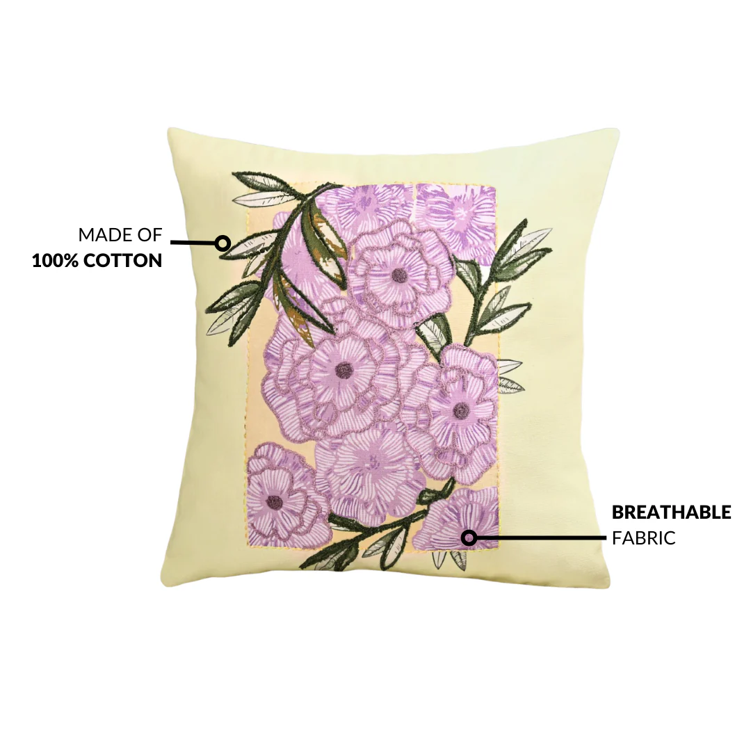 Spring Bloom Highlight Embroidered Cushion Cover 40x40cm - Image 4