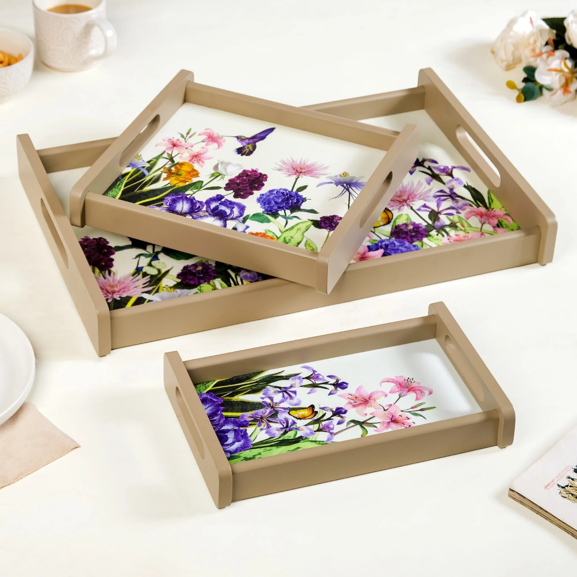 Spring Garden Nested Serving Tray Set Of 3 - Image 8