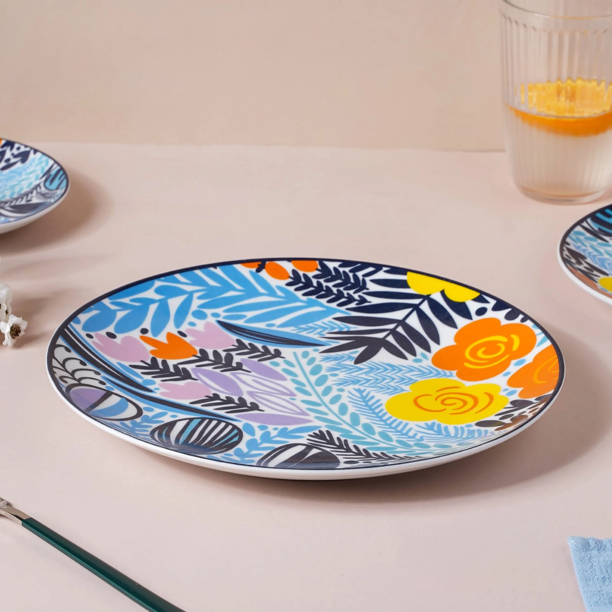 Spring Printed Ceramic Multicolour Dinner Plate 10.5 Inch - Image 7