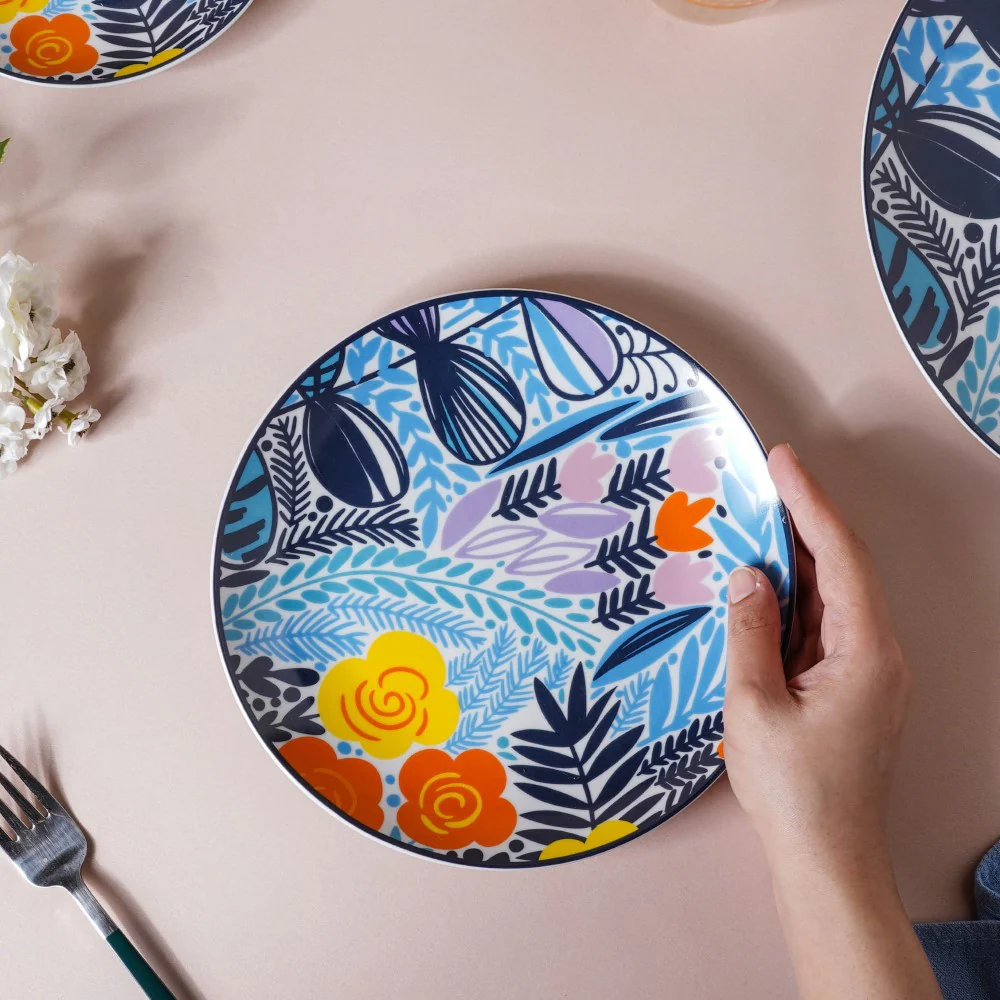 Spring Printed Ceramic Snack Plate 8 Inch - Image 2