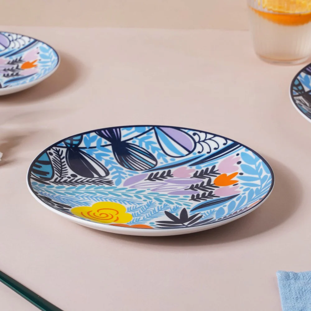 Spring Printed Ceramic Snack Plate 8 Inch - Image 5