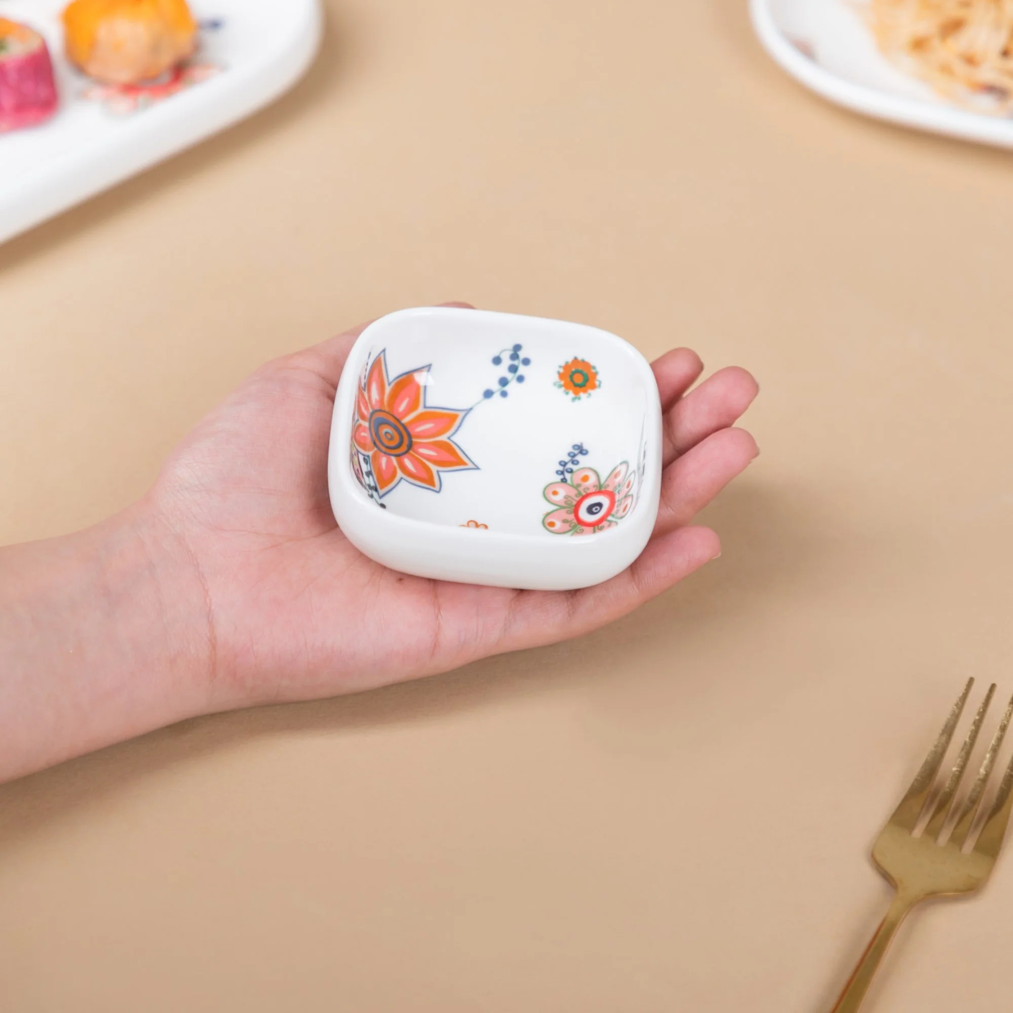 Square Floral Bowl 50 ml - Image 4