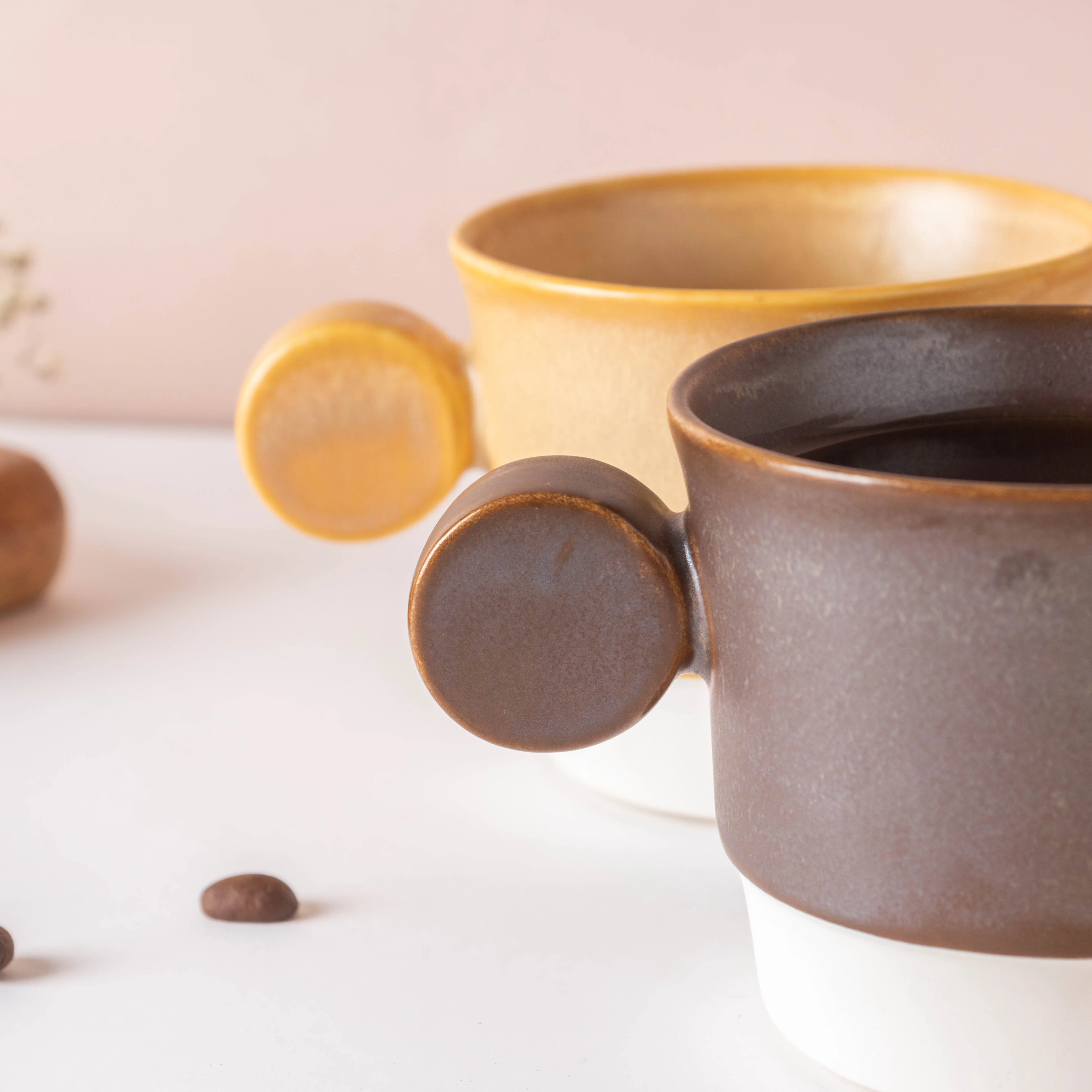 Stackable Ceramic Cup Brown 200 ml - Image 3