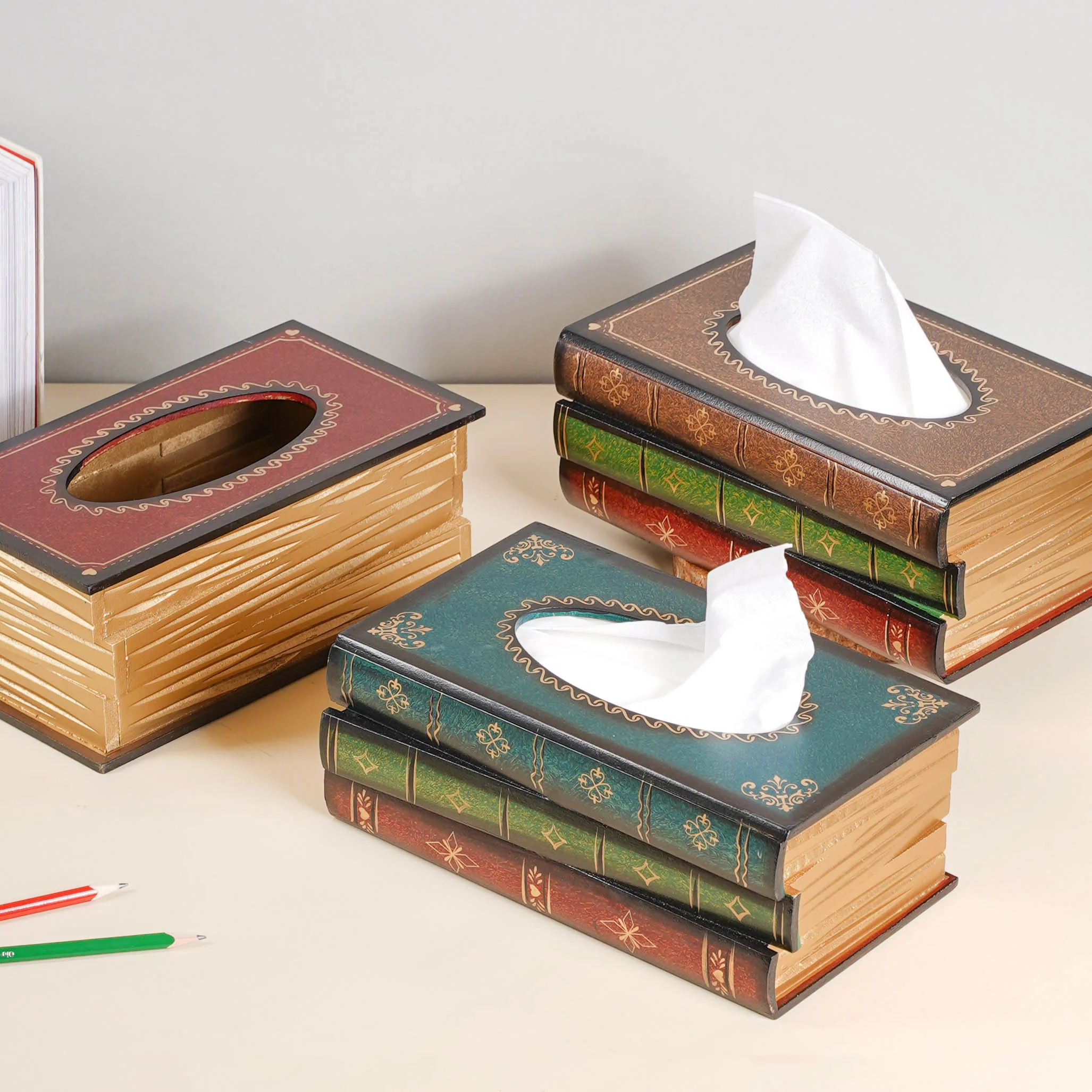 Stacked Books Tissue Box - Image 6