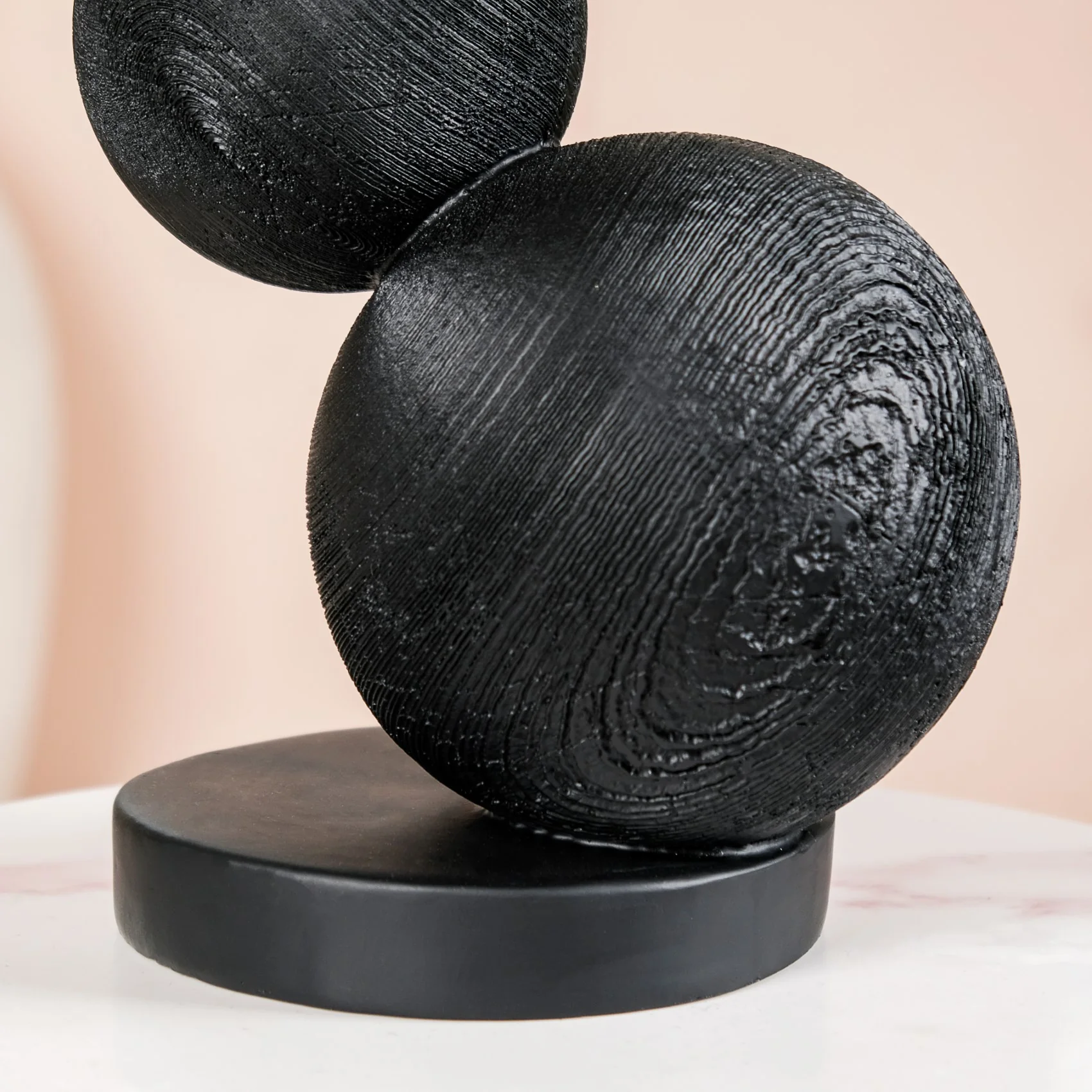 Stacked Modern Sphere Sculpture Black And Gold - Image 8