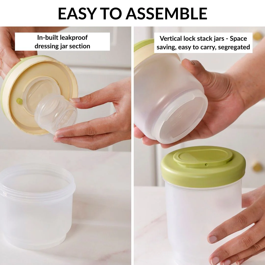 Stacko Breakfast Salad Box With Dressing Cup Green 1020ml - Image 5