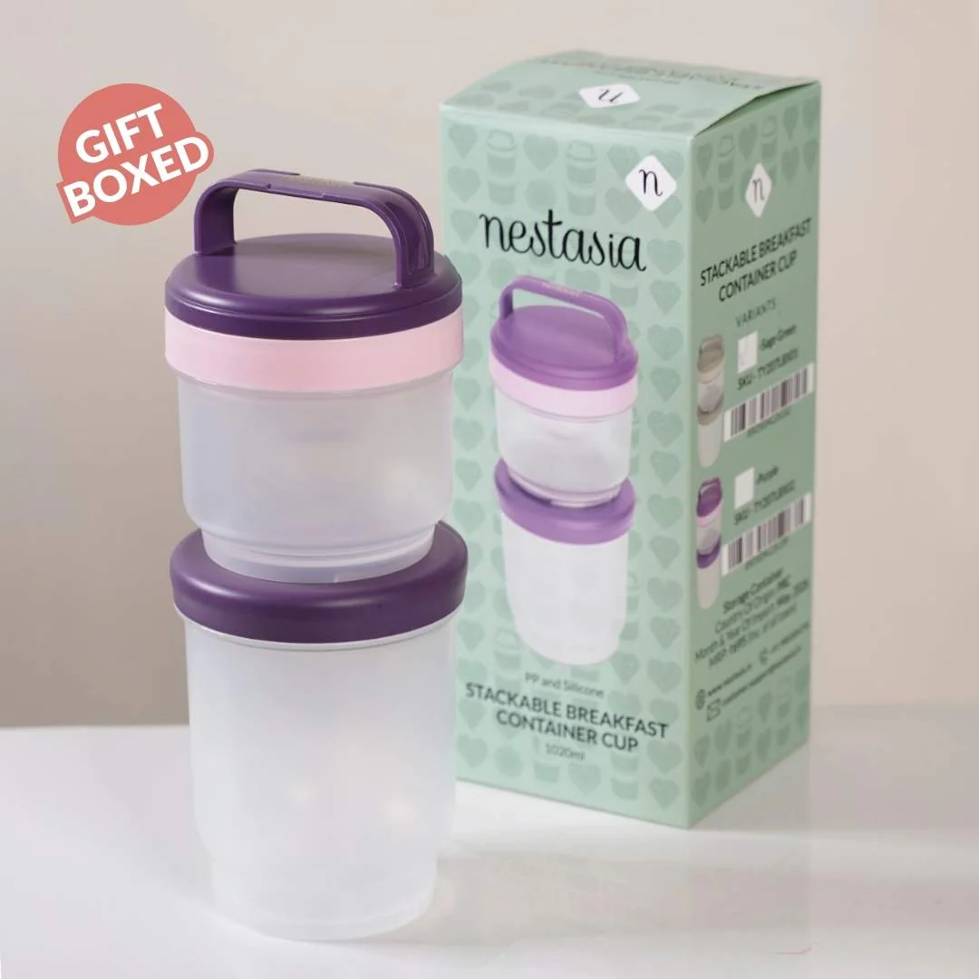 Stacko Salad Box With Dressing Cup And Spoon Purple 1020ml - Image 9