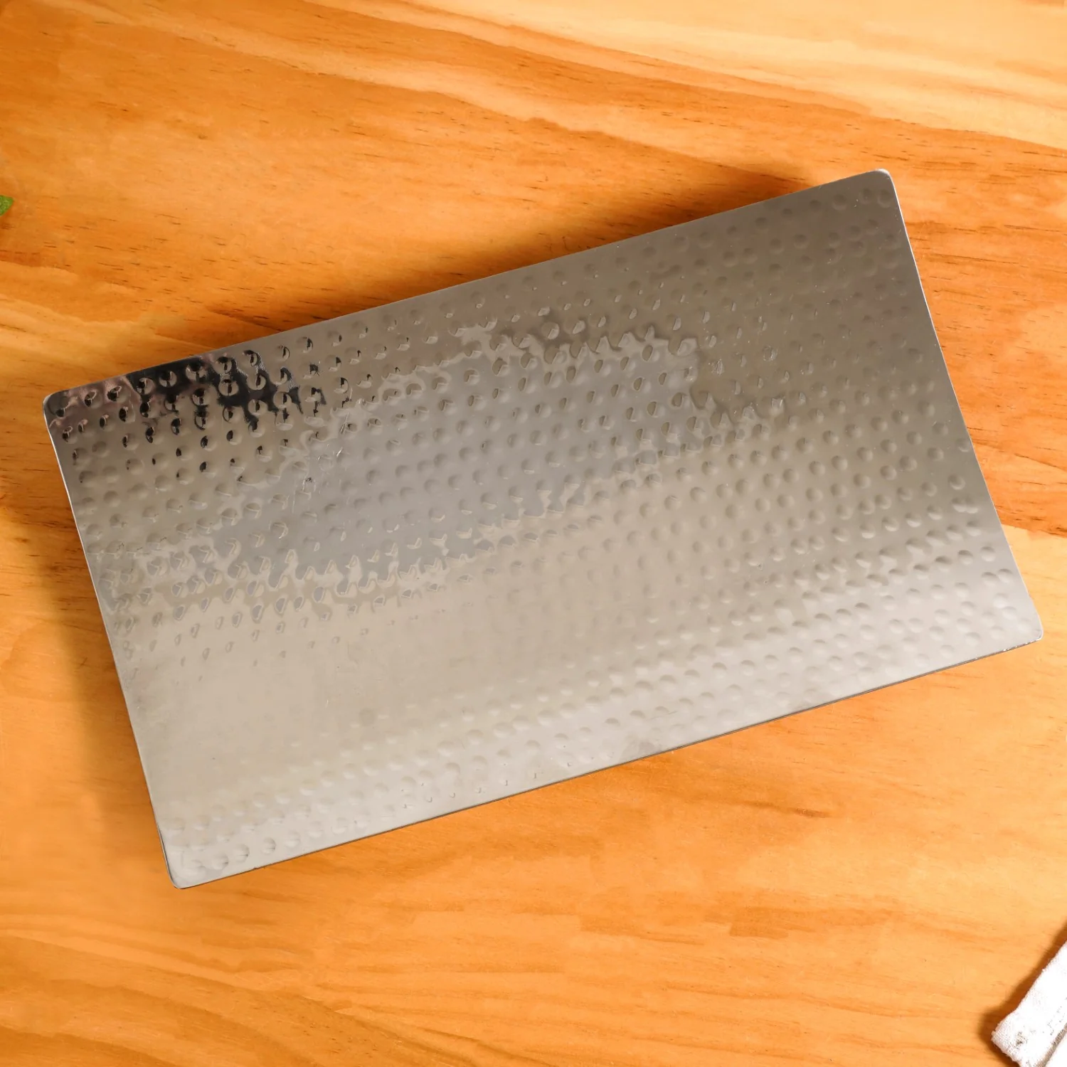 Stainless Steel Curved Rectangular Serving Platter 30x18cm - Image 6