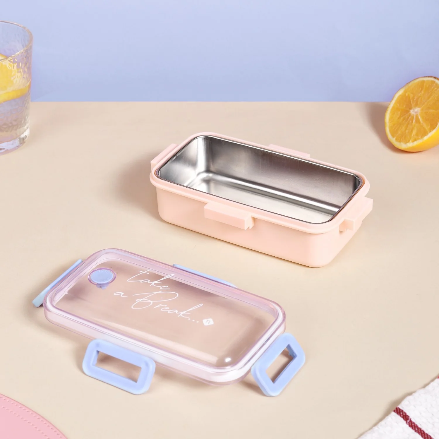 Stainless Steel Lunch Box For Office Small Pink 530ml - Image 11