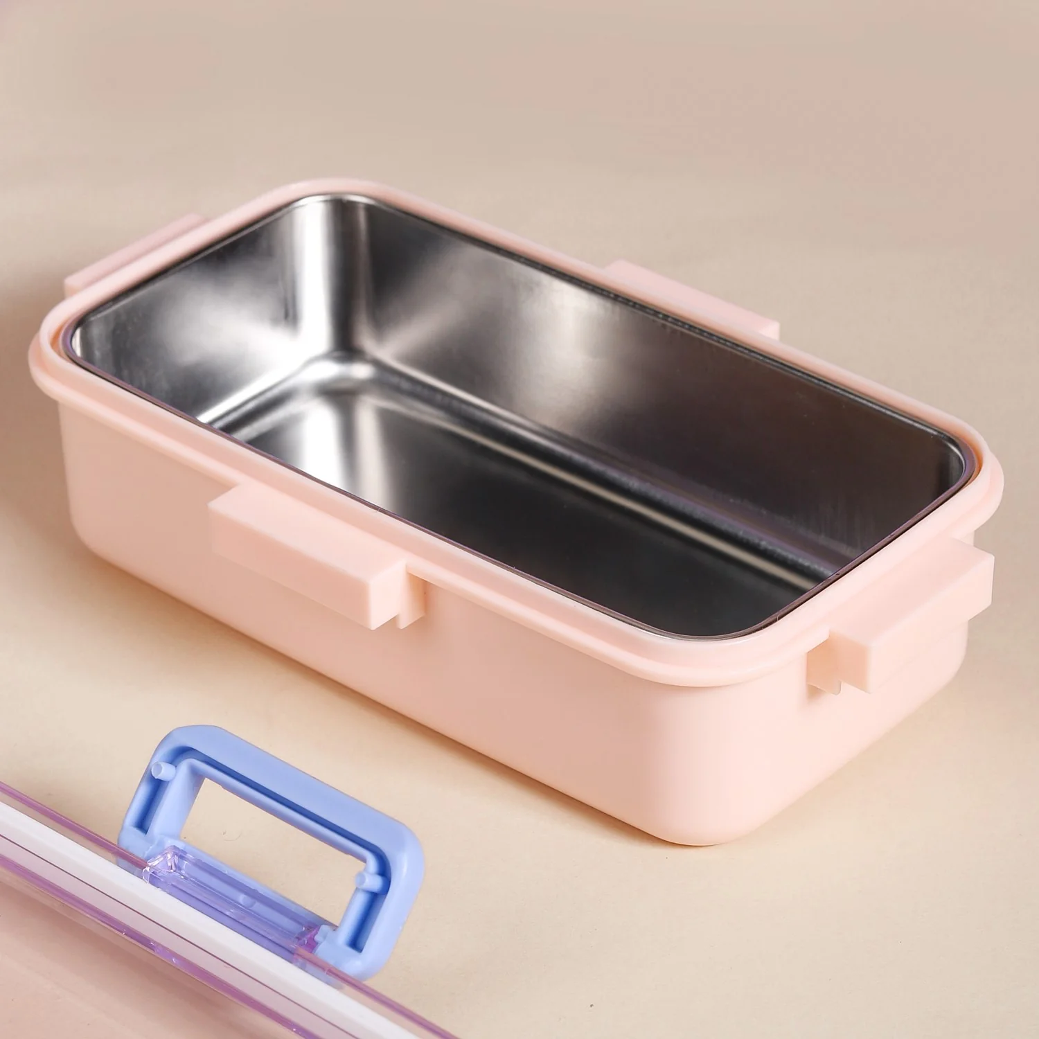 Stainless Steel Lunch Box For Office Small Pink 530ml - Image 17