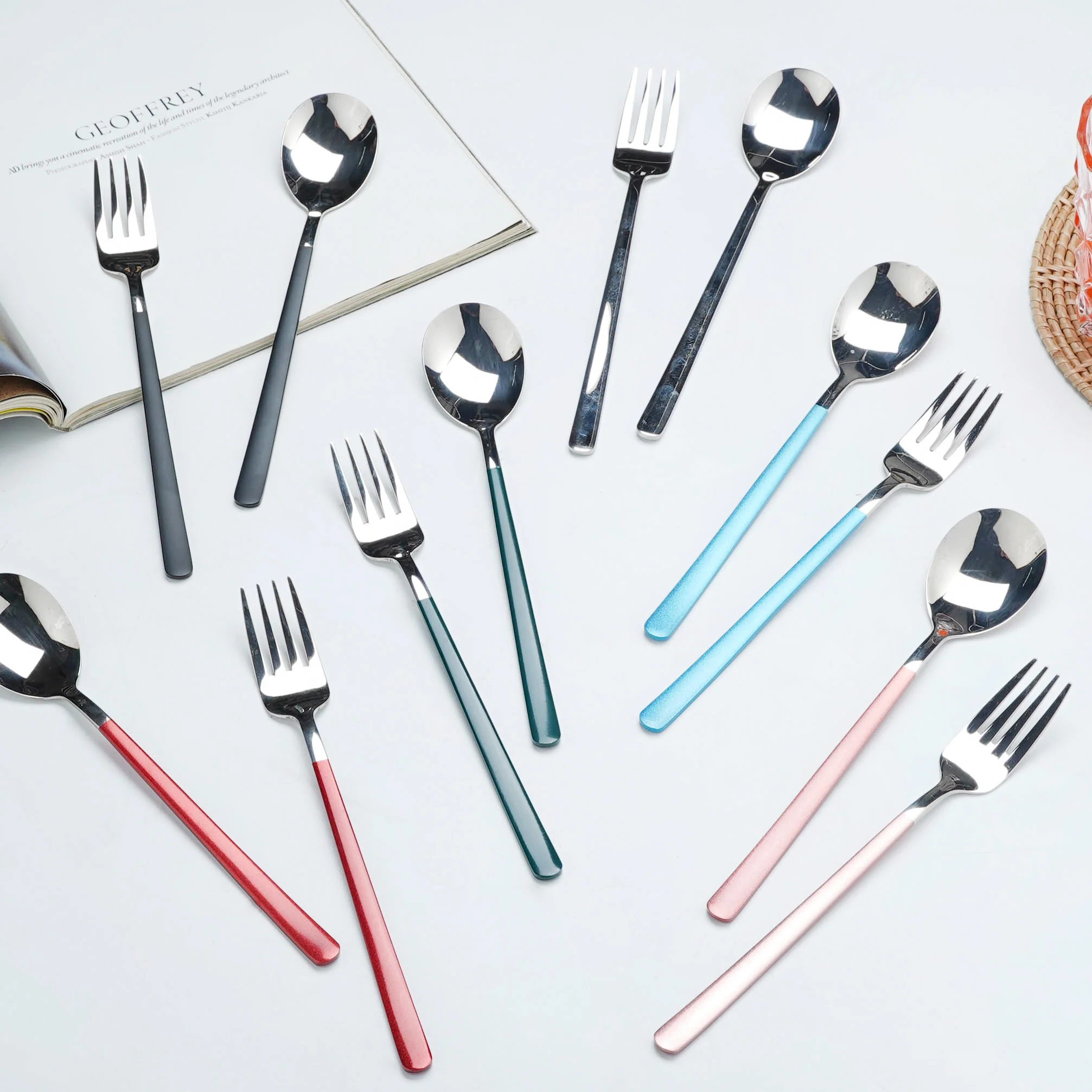 Stainless Steel Spoon and Fork Set - Image 3