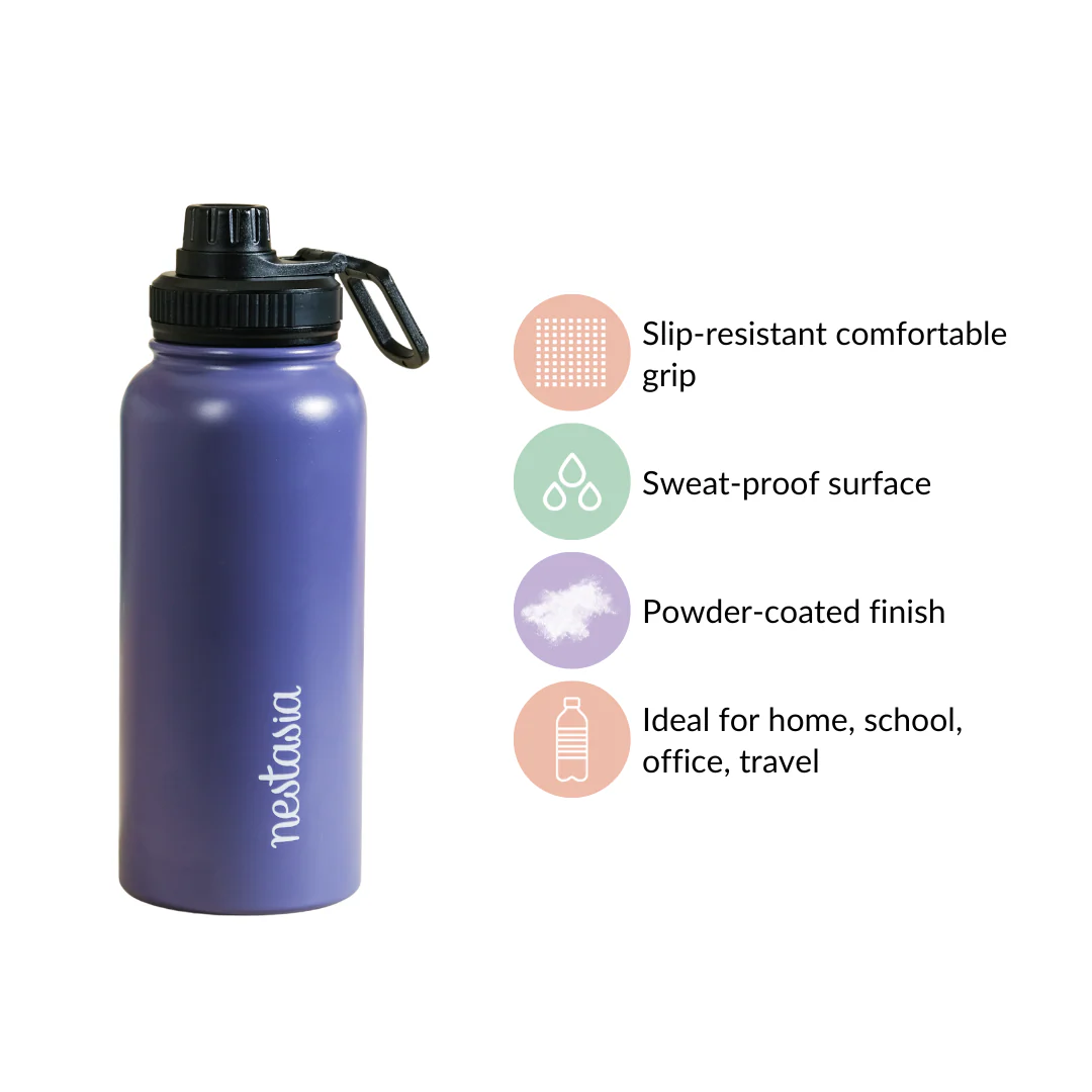 Stainless Steel Travel Bottle Blue 1L - Image 8