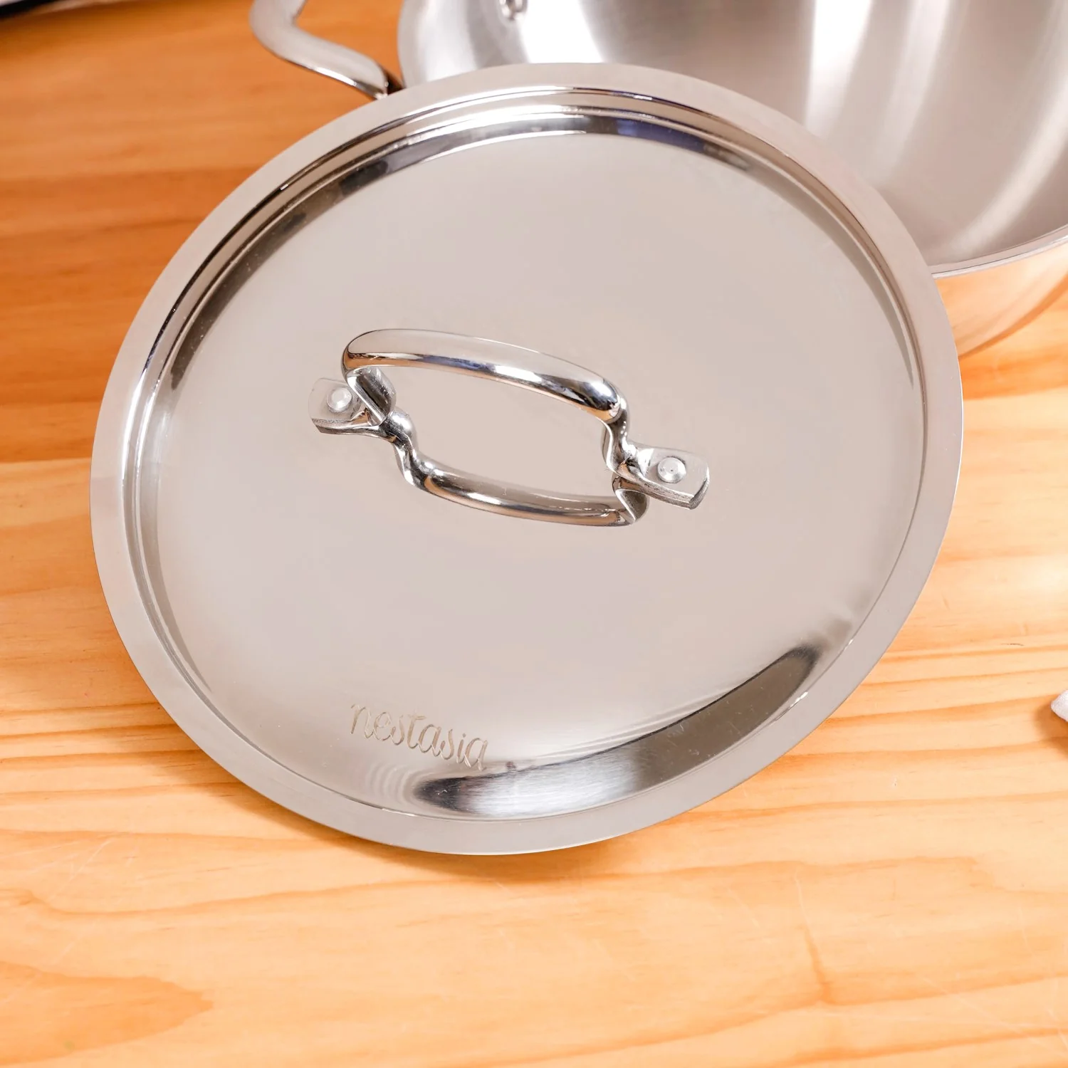 Stainless Steel Tri Ply Kadai With Lid 3000ml - Image 7