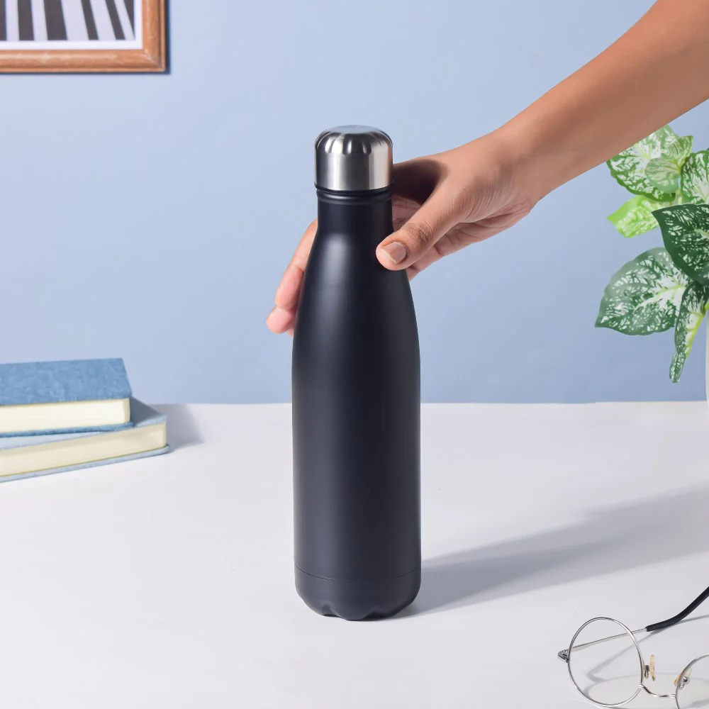 Stainless Steel Water Bottle Matte Black 500ml - Image 2