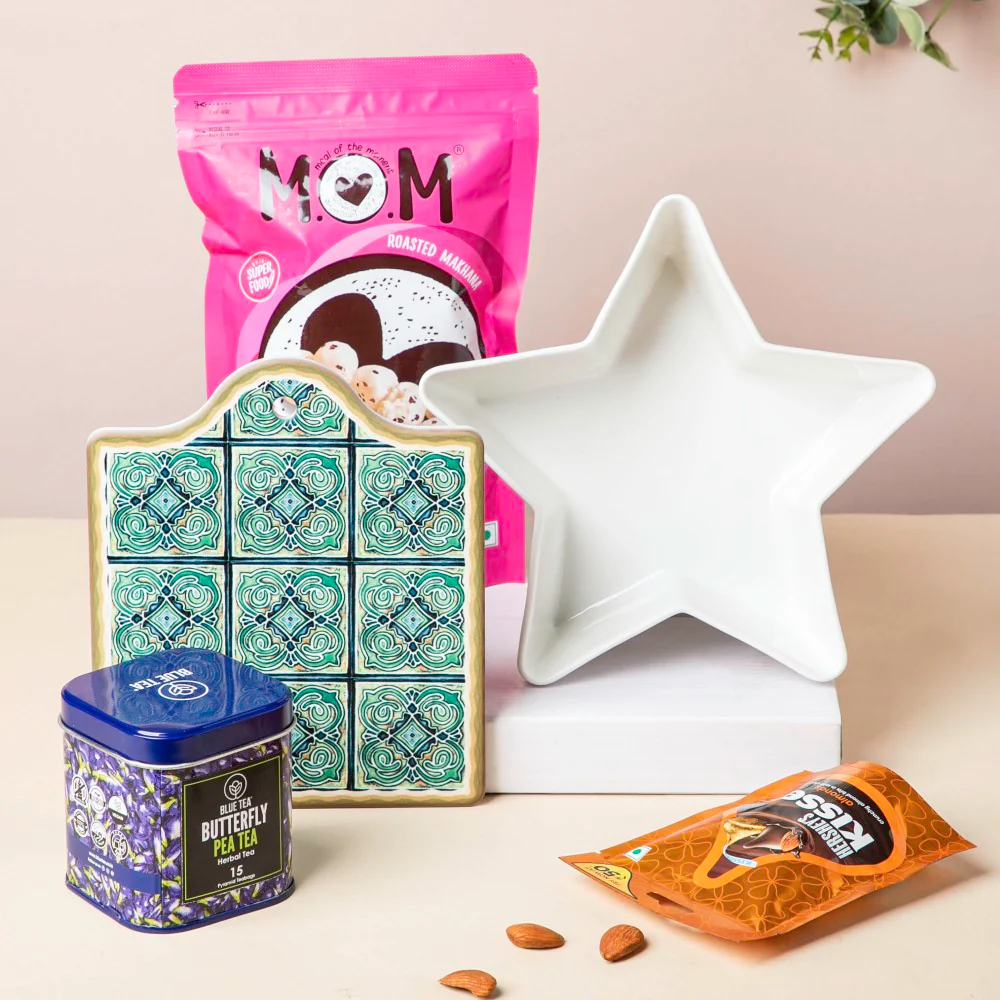 Star Bowl With Platter Festive Snack Hamper Set Of 5 - Image 2