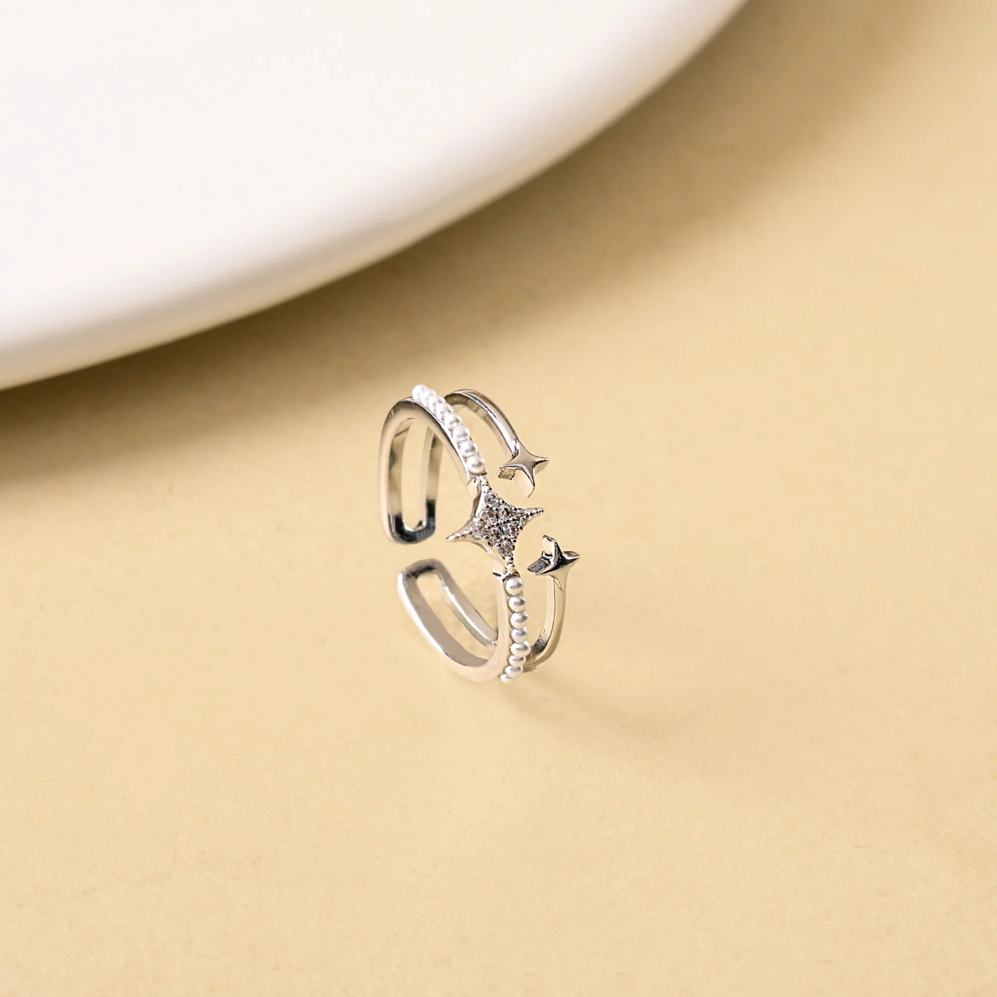 Starlit Silver Twin Band Ring - Image 5