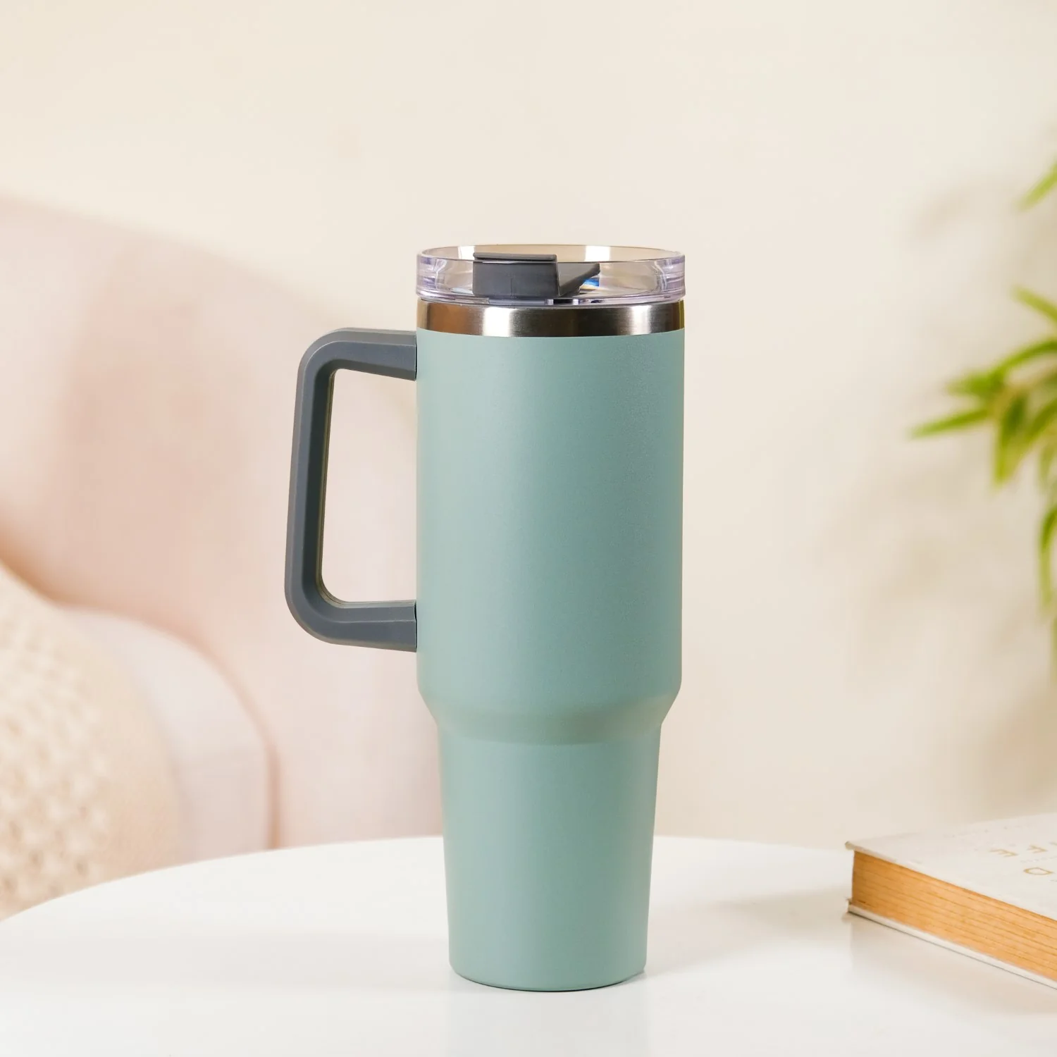 Steel Drink Bottle With Handle For Travel Leakproof Insulated Green 1200ml - Image 13