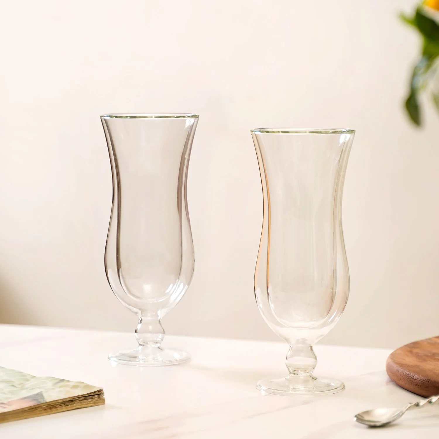 Pina Colada Double Wall Stem Glass Set Of 2 400ml - Image 3