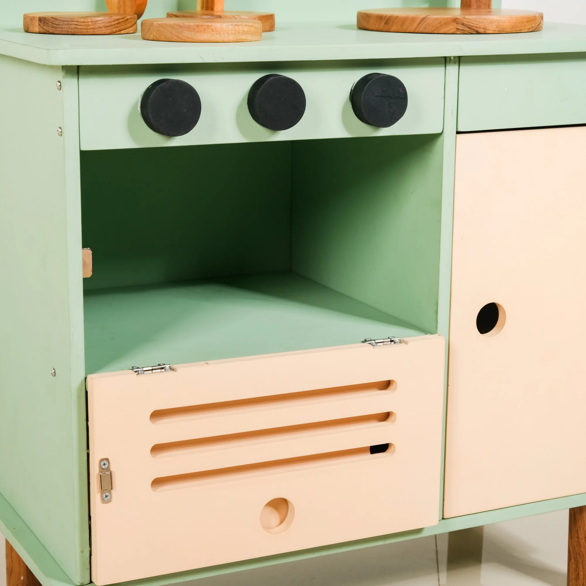 Stimulation Wooden Play Kitchen Set With Utensils - Image 10