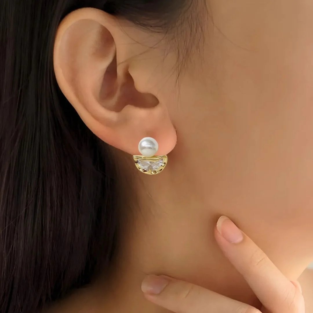 Stone And Pearl Harmony Earrings - Image 2