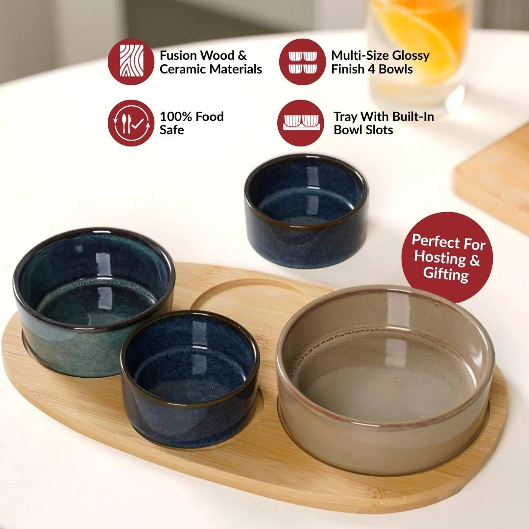 Stoneware Platter Set Of 5 - Image 2