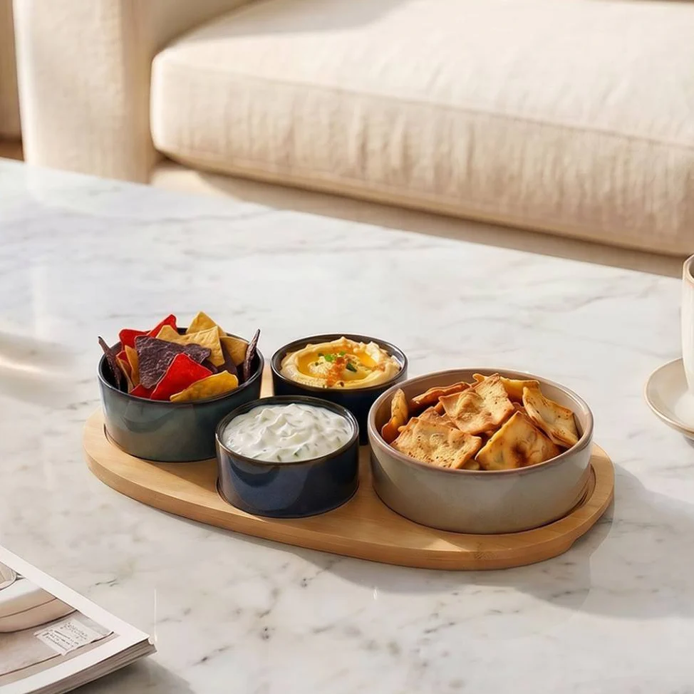 Stoneware Platter Set Of 5 - Image 8