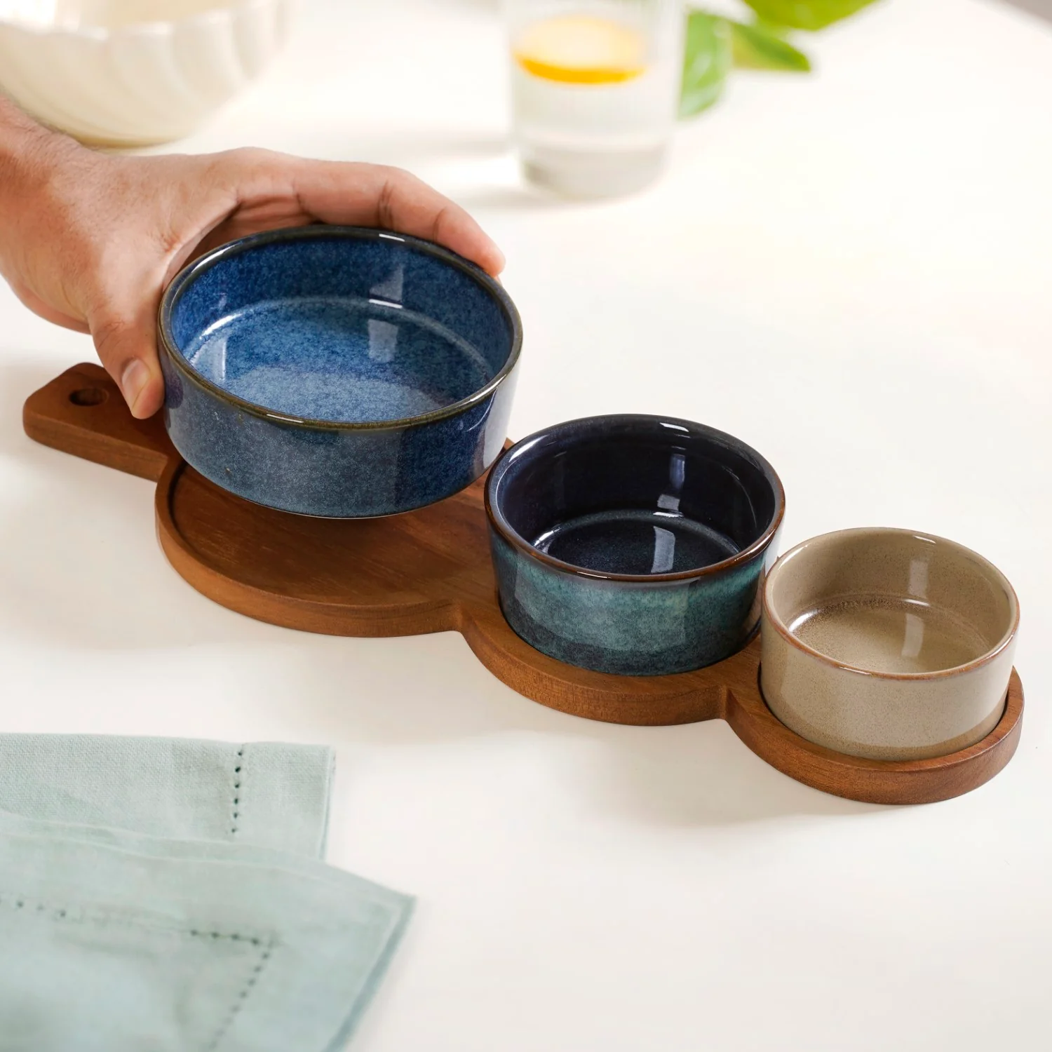 Stoneware Trio Serving Platter Set Of 4 - Image 4