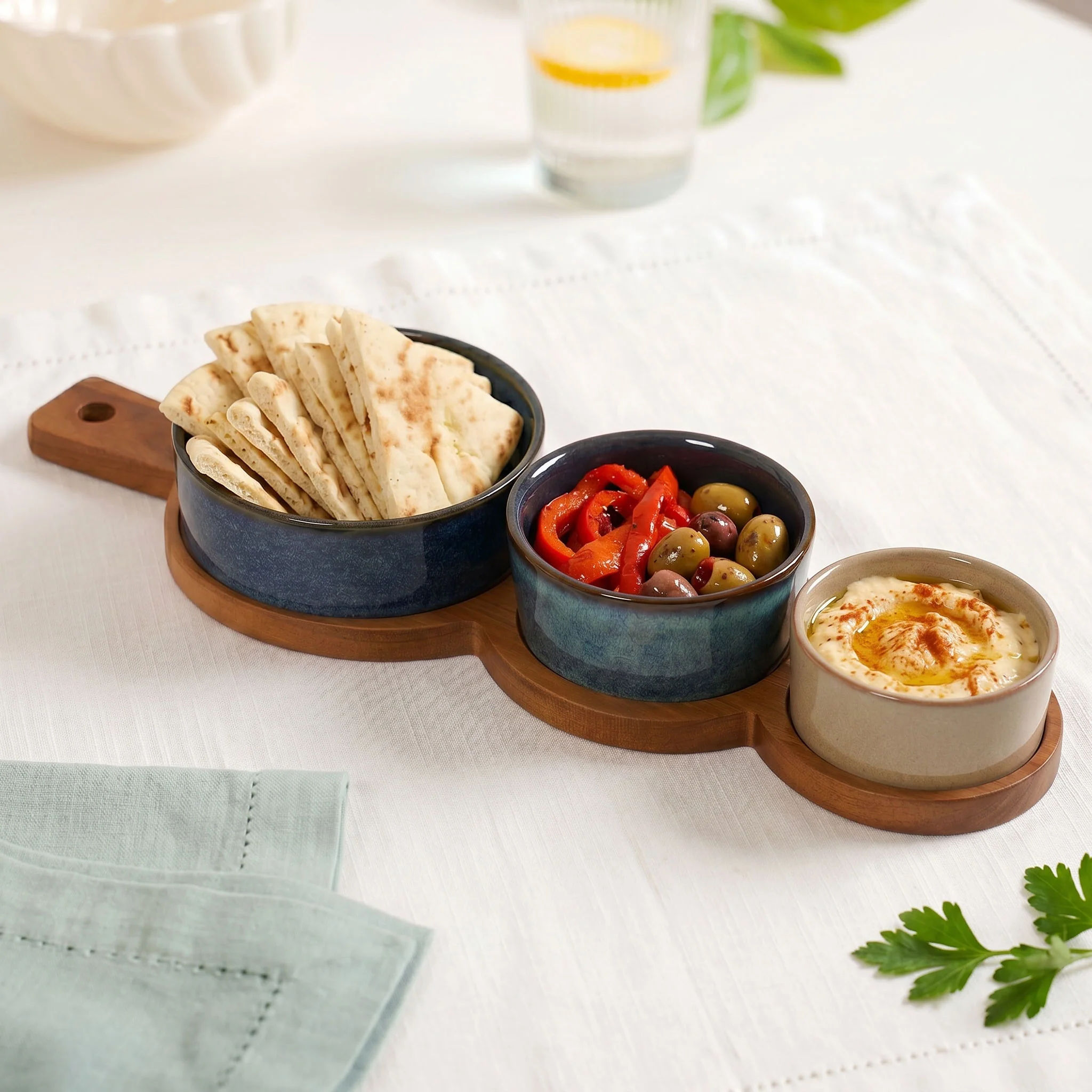Stoneware Trio Serving Platter Set Of 4 - Image 8