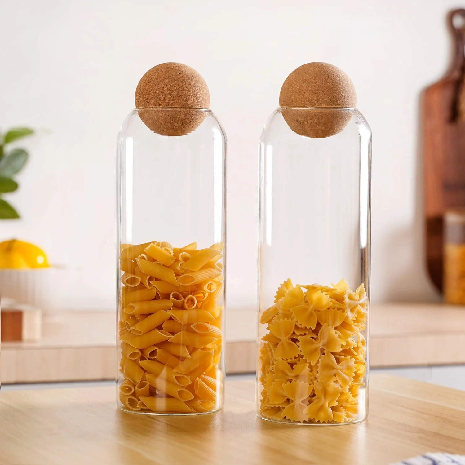 Storage Glass Jars with Cork Ball Lids Set of 2 1300ml - Image 7