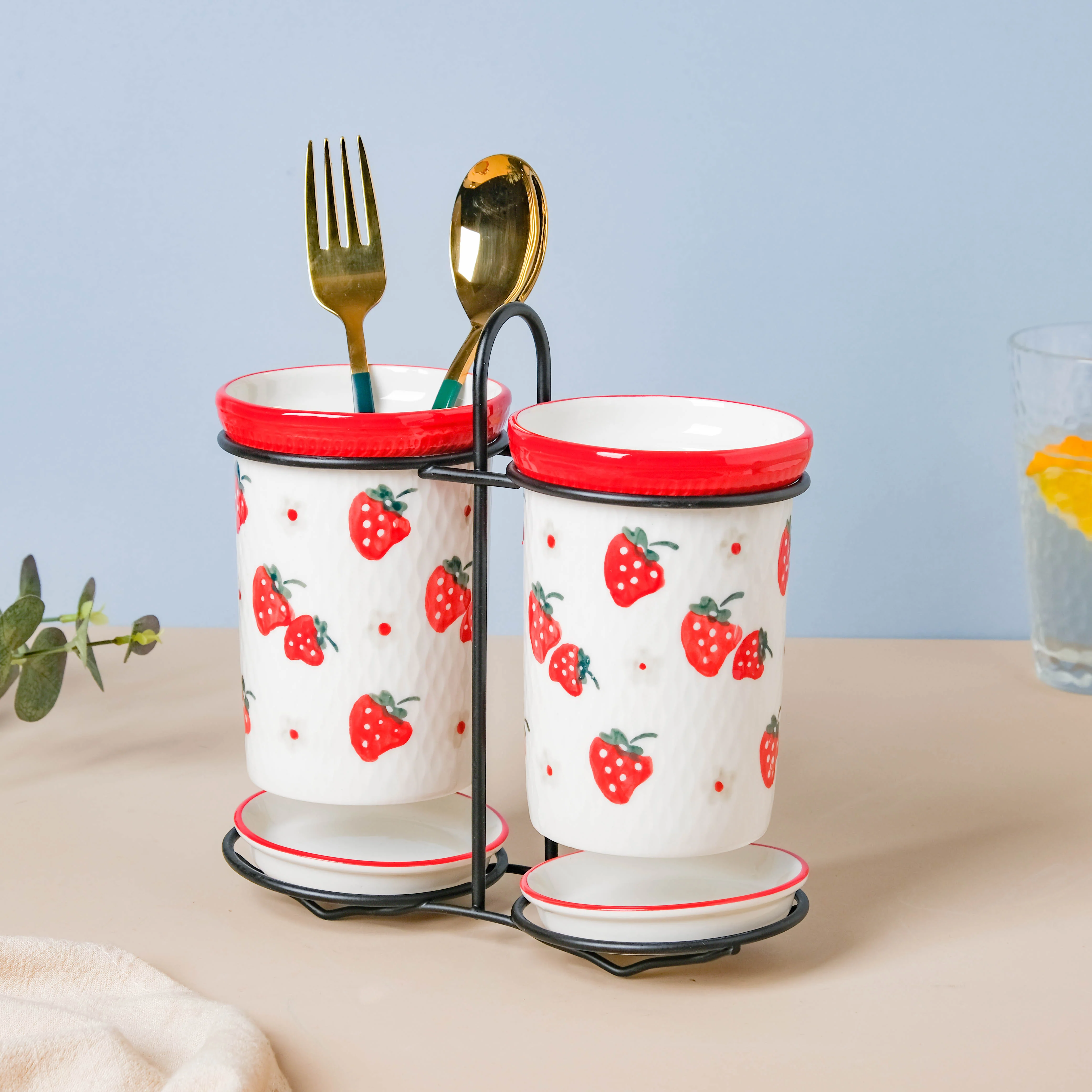 Strawberry Print Chopstick Holder Set of 2 - Image 7