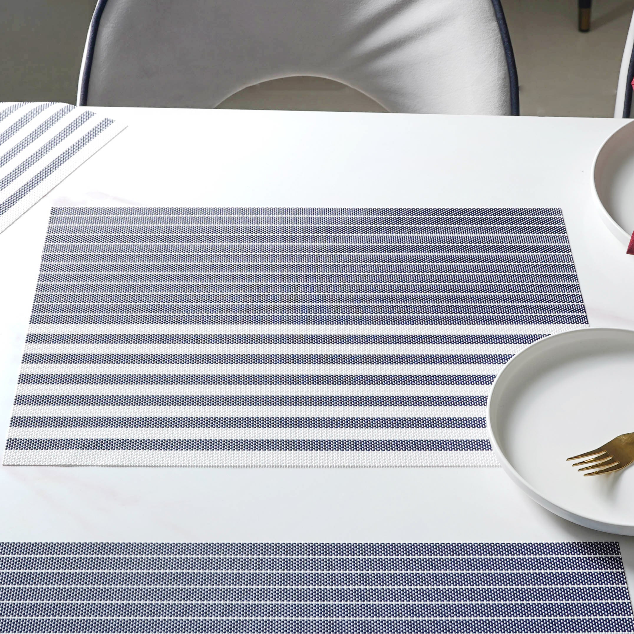 Striped PVC Table Mat Set of 6 - Image 6