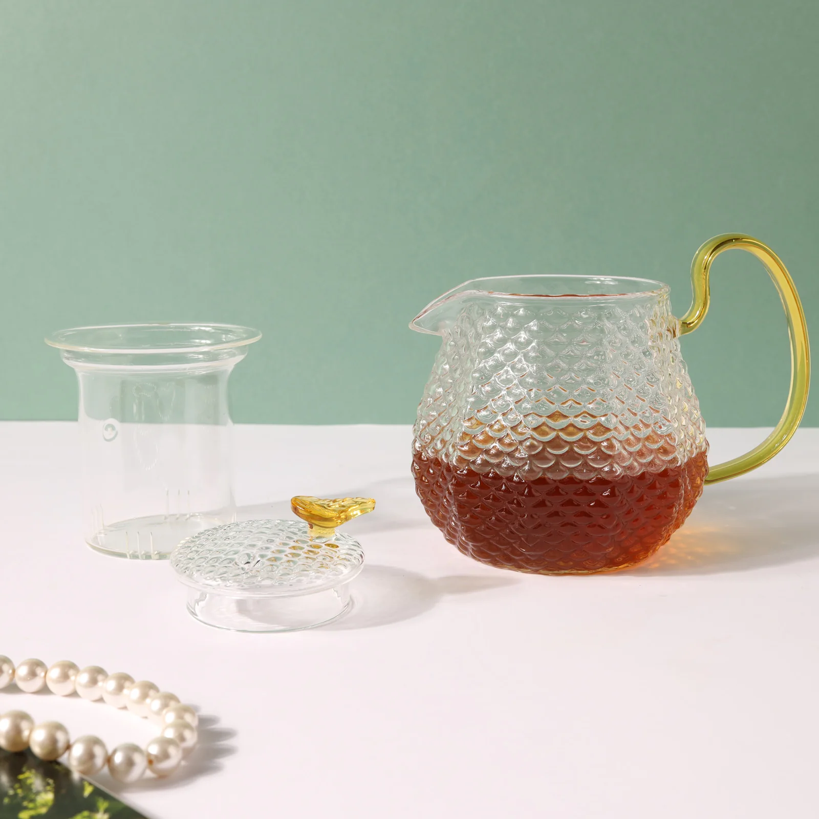 Stylish Glass Tea Set of 5 - Image 3
