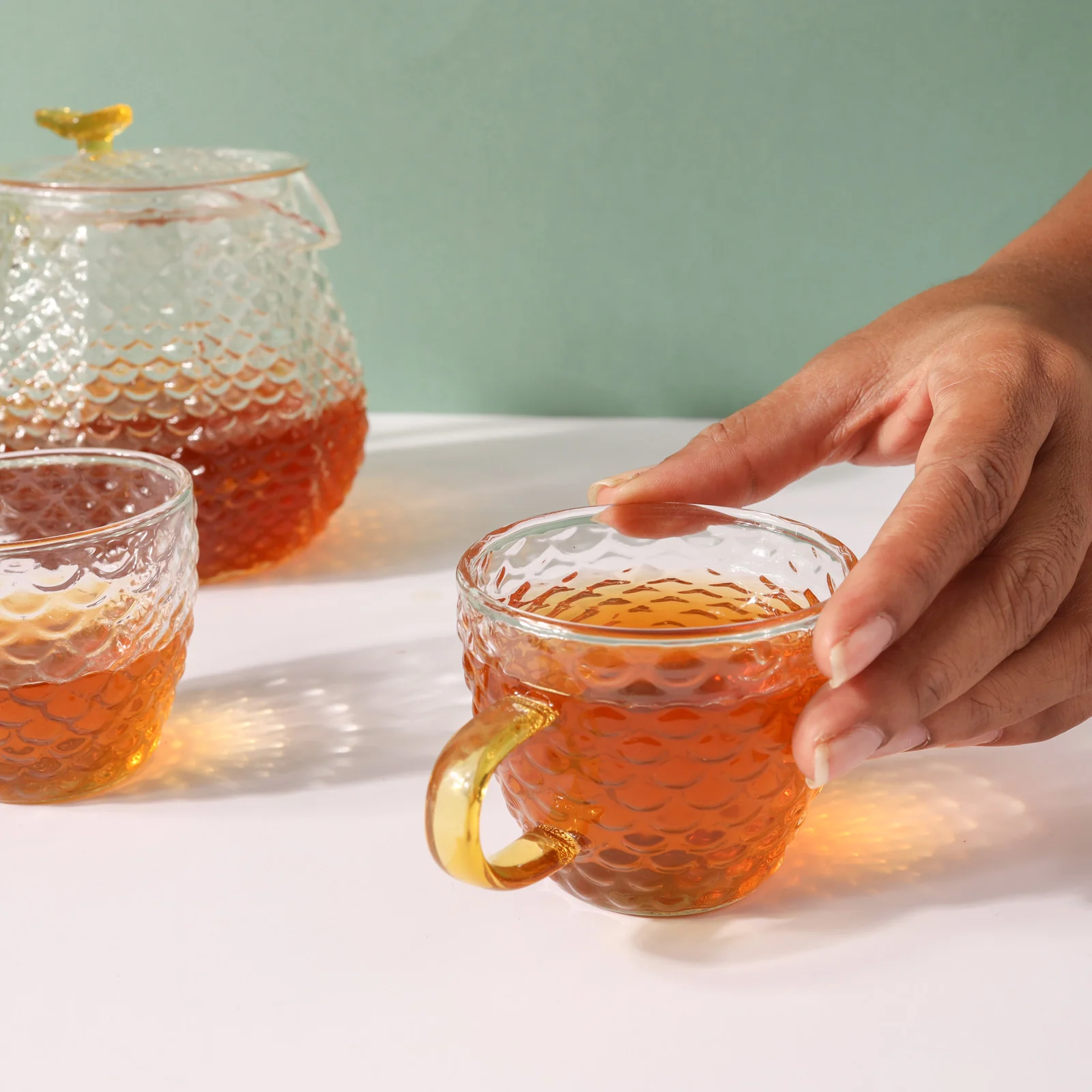 Stylish Glass Tea Set of 5 - Image 8