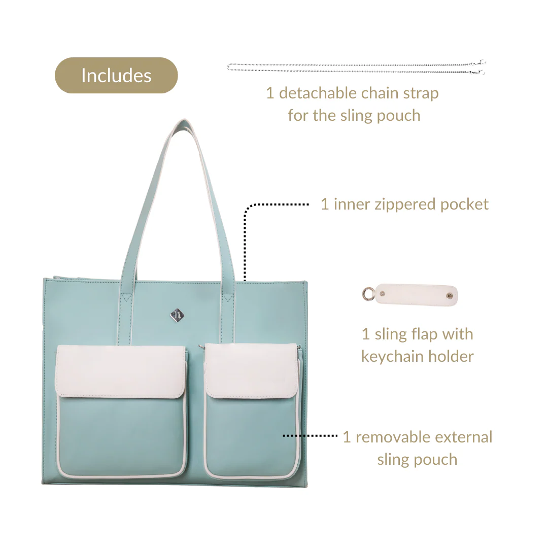 Stylish Travel Tote Bag Turquoise - Image 8