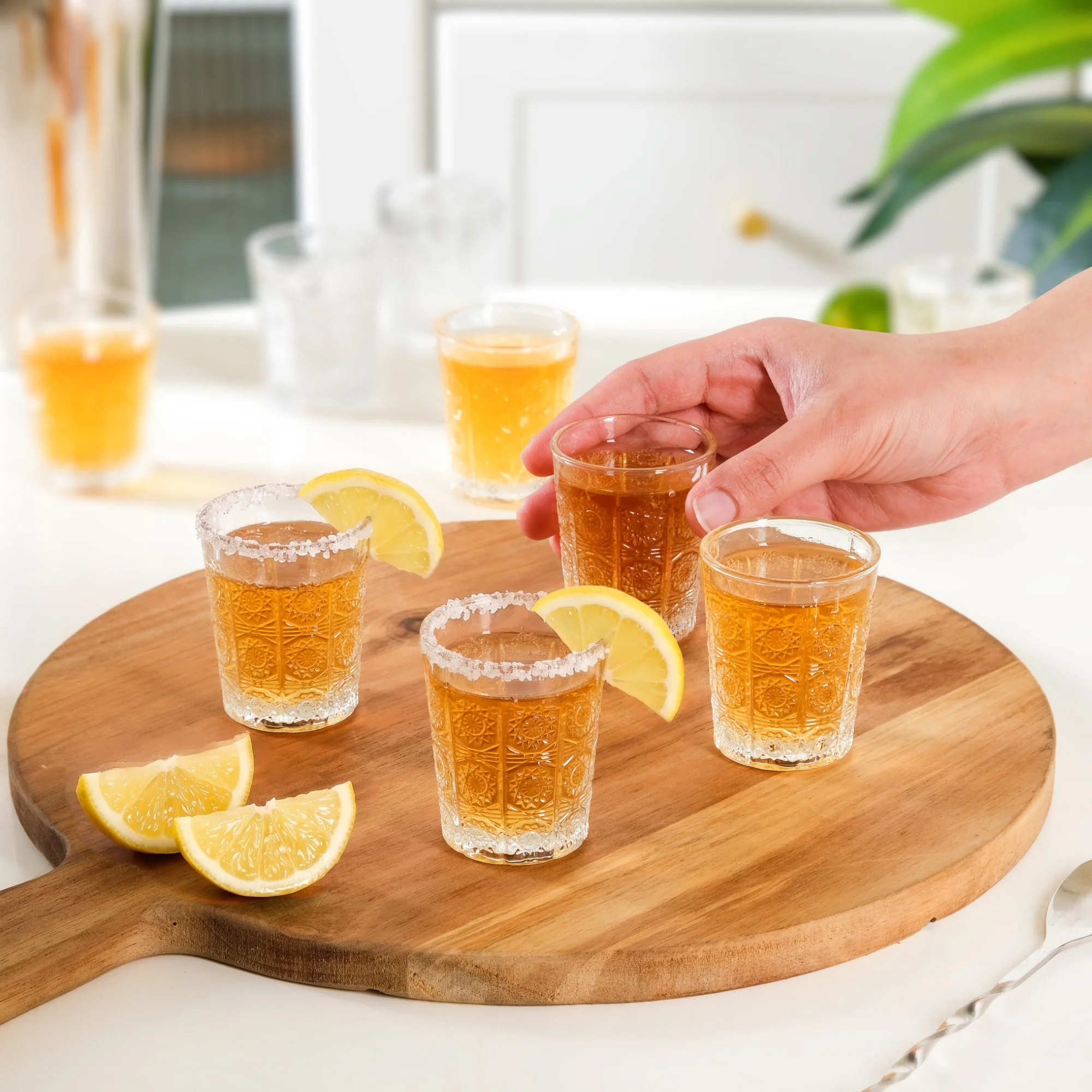 Sunburst Embossed Shot Glass Set Of 12 55ml - Image 2