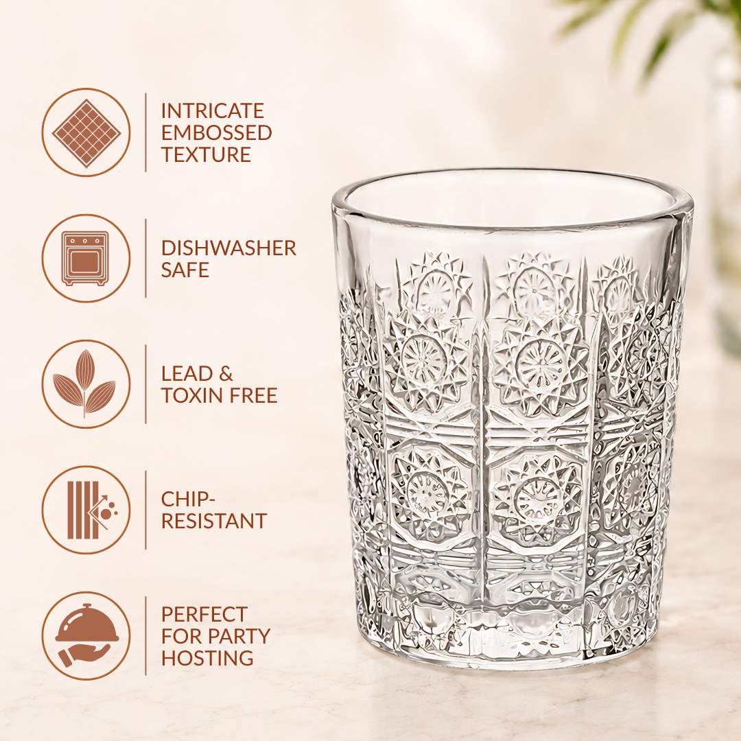 Sunburst Embossed Shot Glass Set Of 12 55ml - Image 3