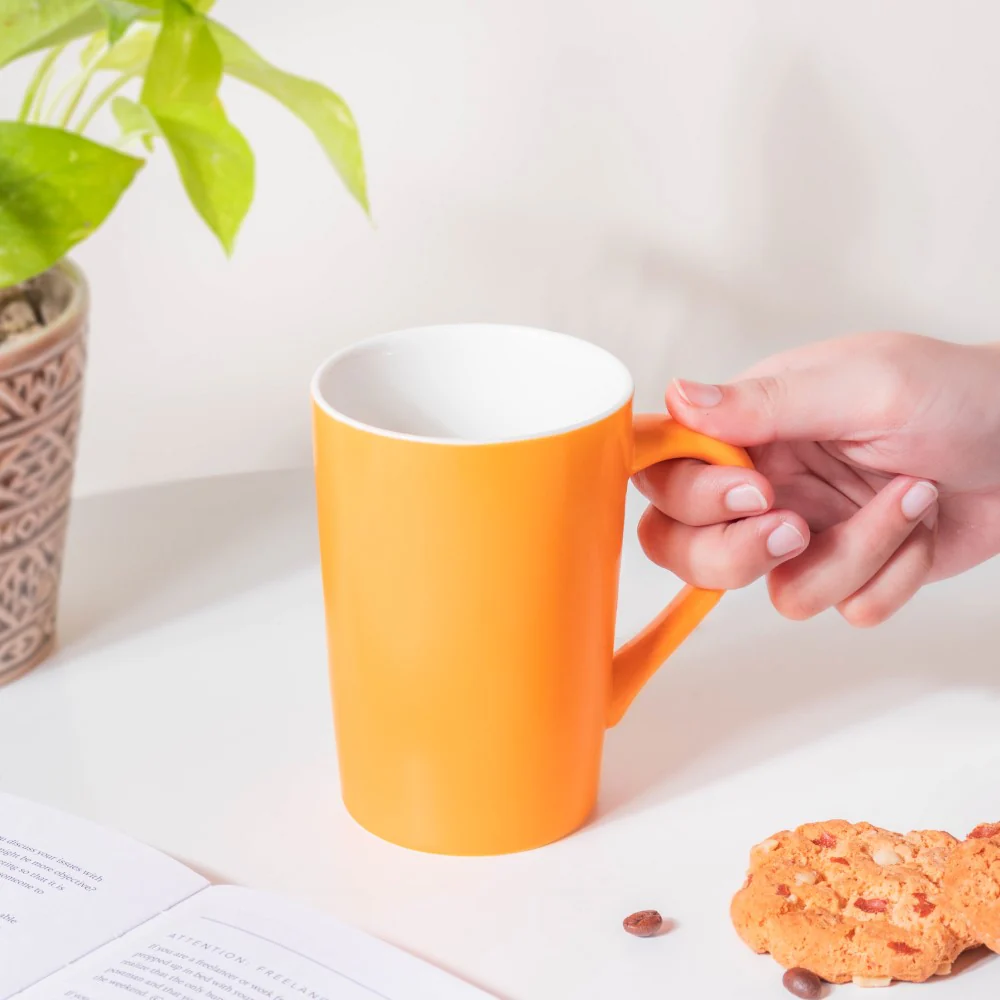 Sunflower Orange Matt Mug 350 ml - Image 2