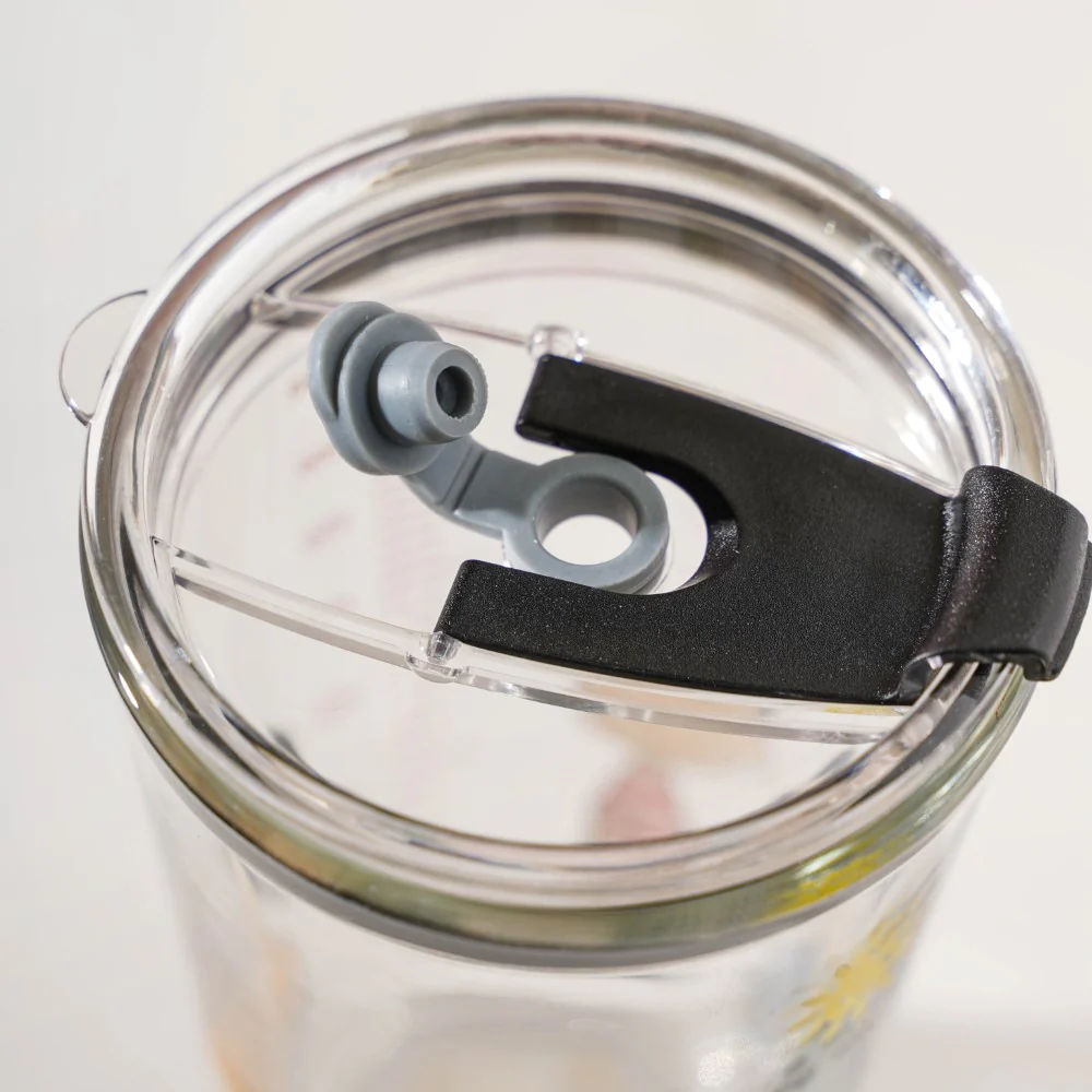 Sunshine Glass Tumbler Large With Lid 350 ml - Image 5