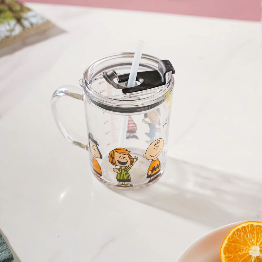 Sunshine Glass Tumbler Small With Lid And Straw 350 ml - Image 6