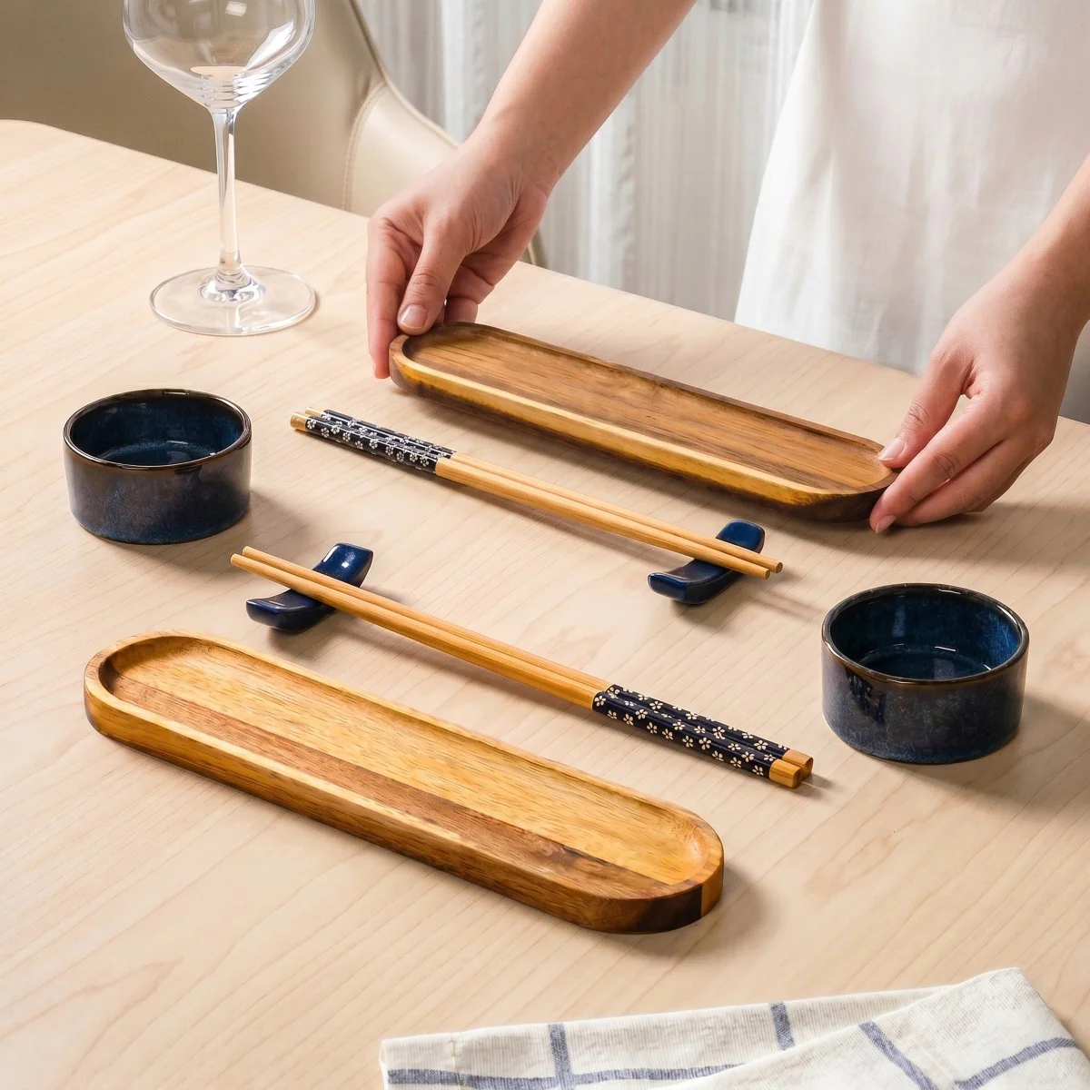 Sushi Platter With Bowl Chopstick And Holder Set Of 8 - Image 5