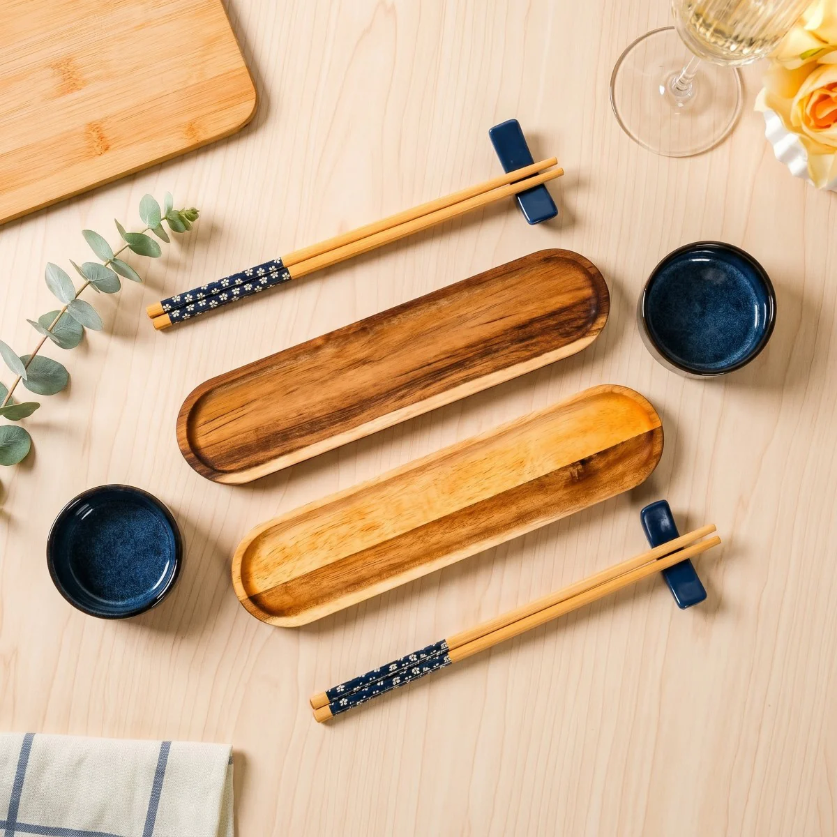 Sushi Platter With Bowl Chopstick And Holder Set Of 8 - Image 7