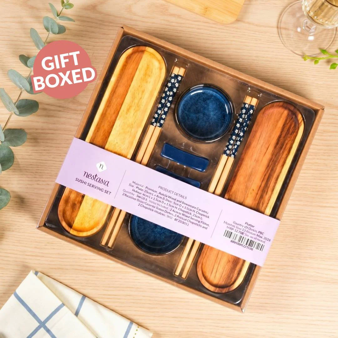 Sushi Platter With Bowl Chopstick And Holder Set Of 8 - Image 8