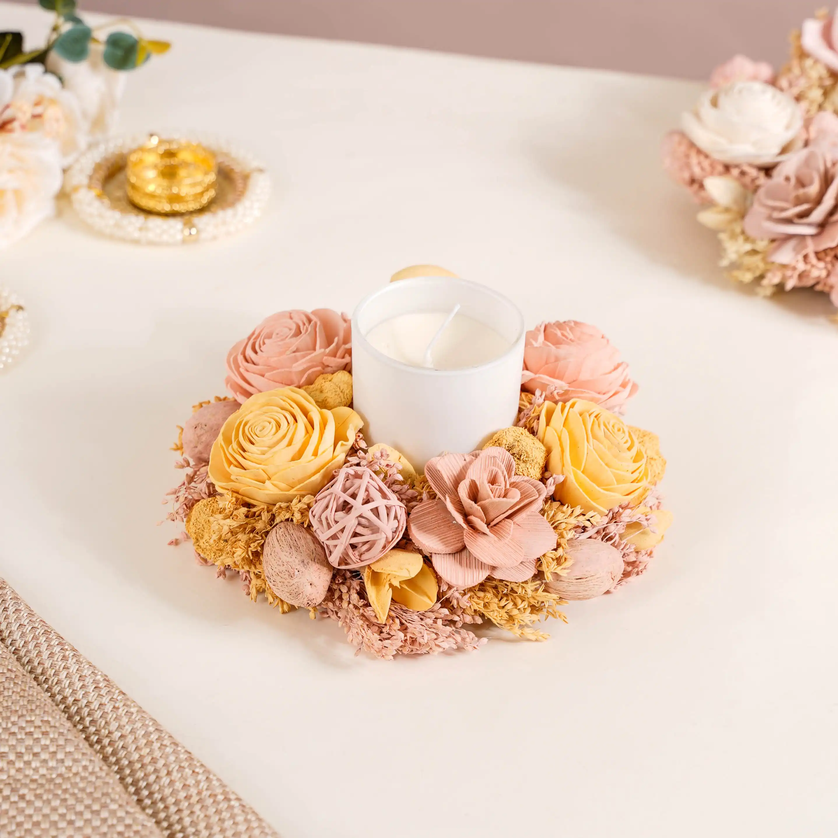 Sustainable Sola Flower Wreath For Wall Decor Yellow - Image 10
