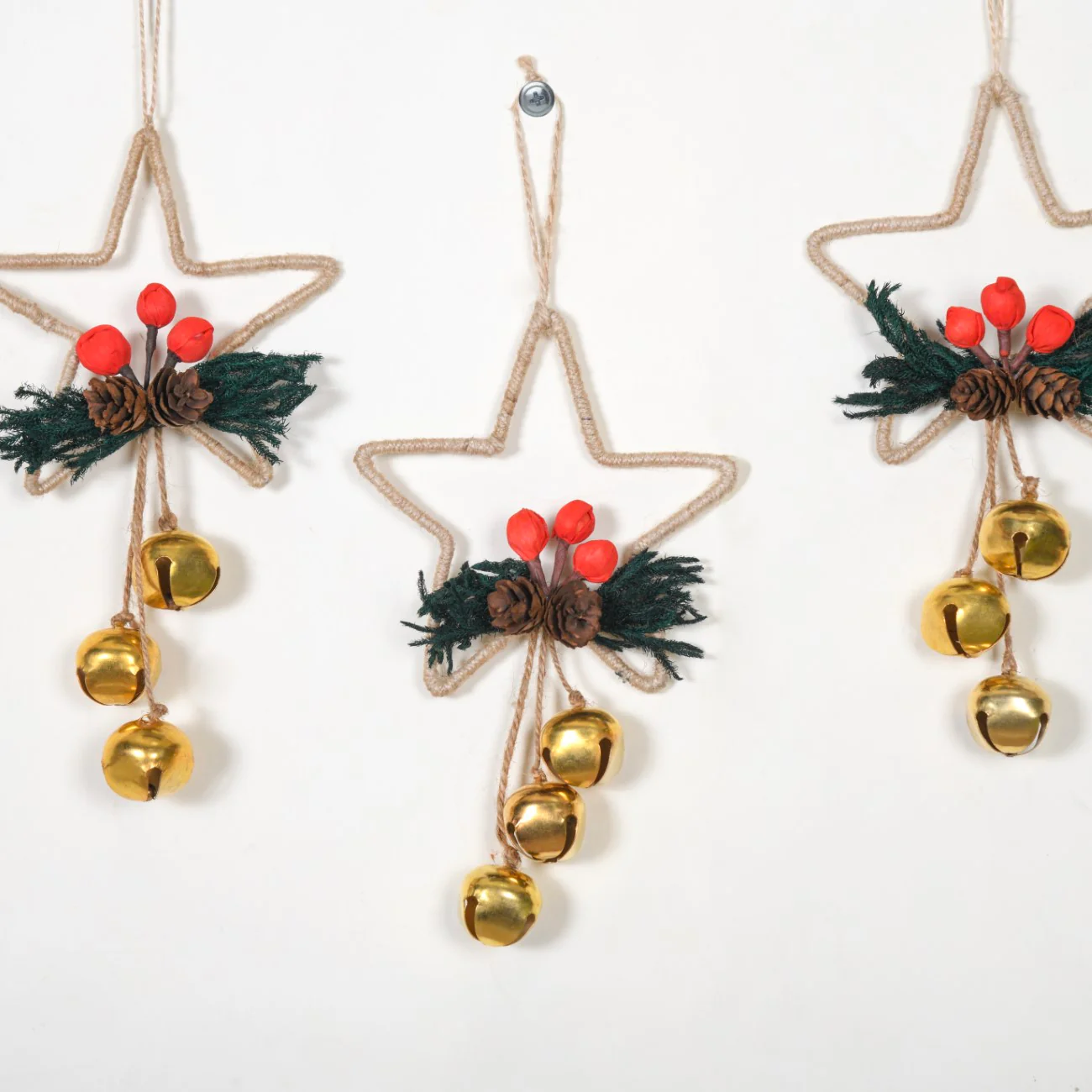 Sustainable Star Shaped Christmas Ornaments Set of 4 - Image 7