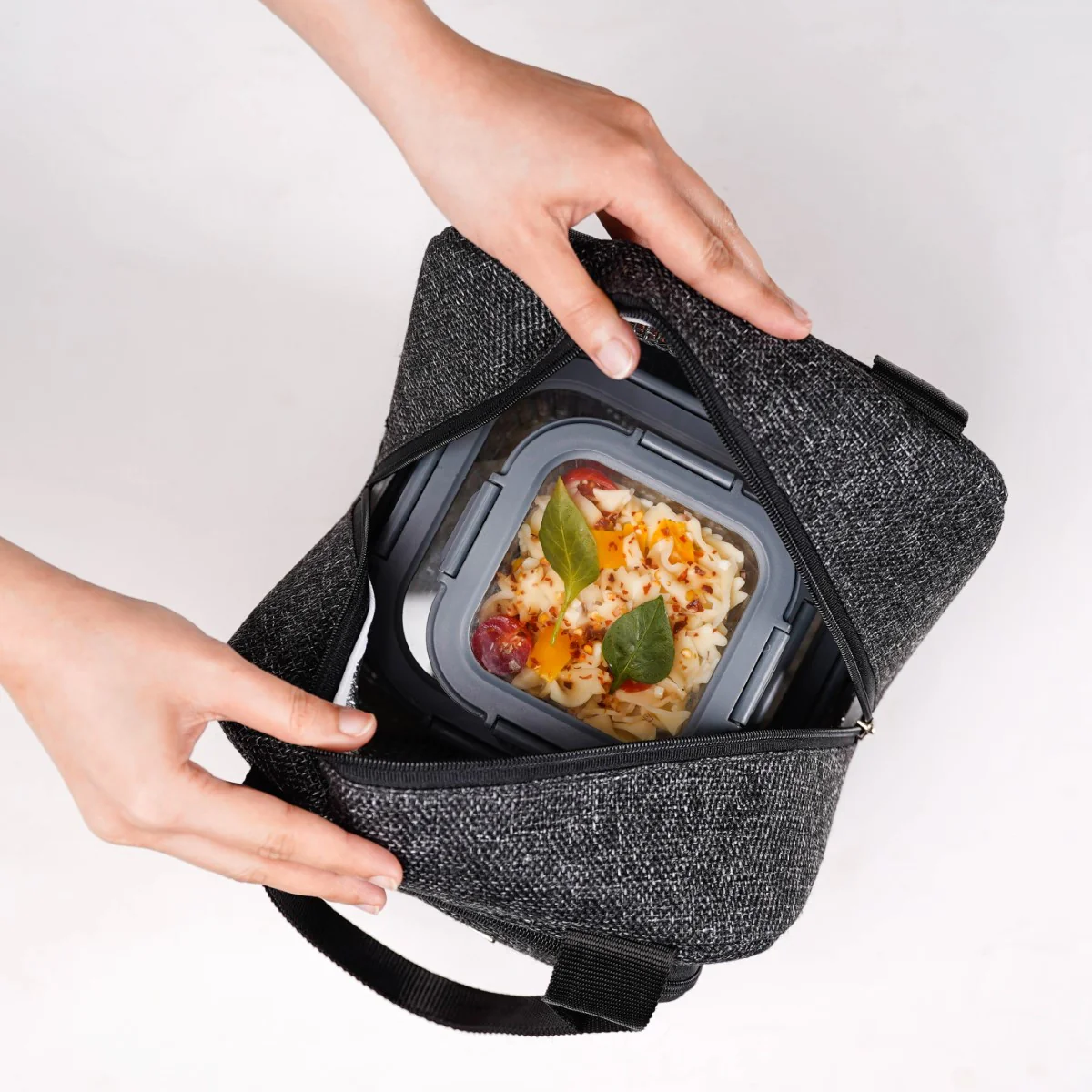 Sustainable Thermal Insulated Jute Lunch Bag Black - Image 7